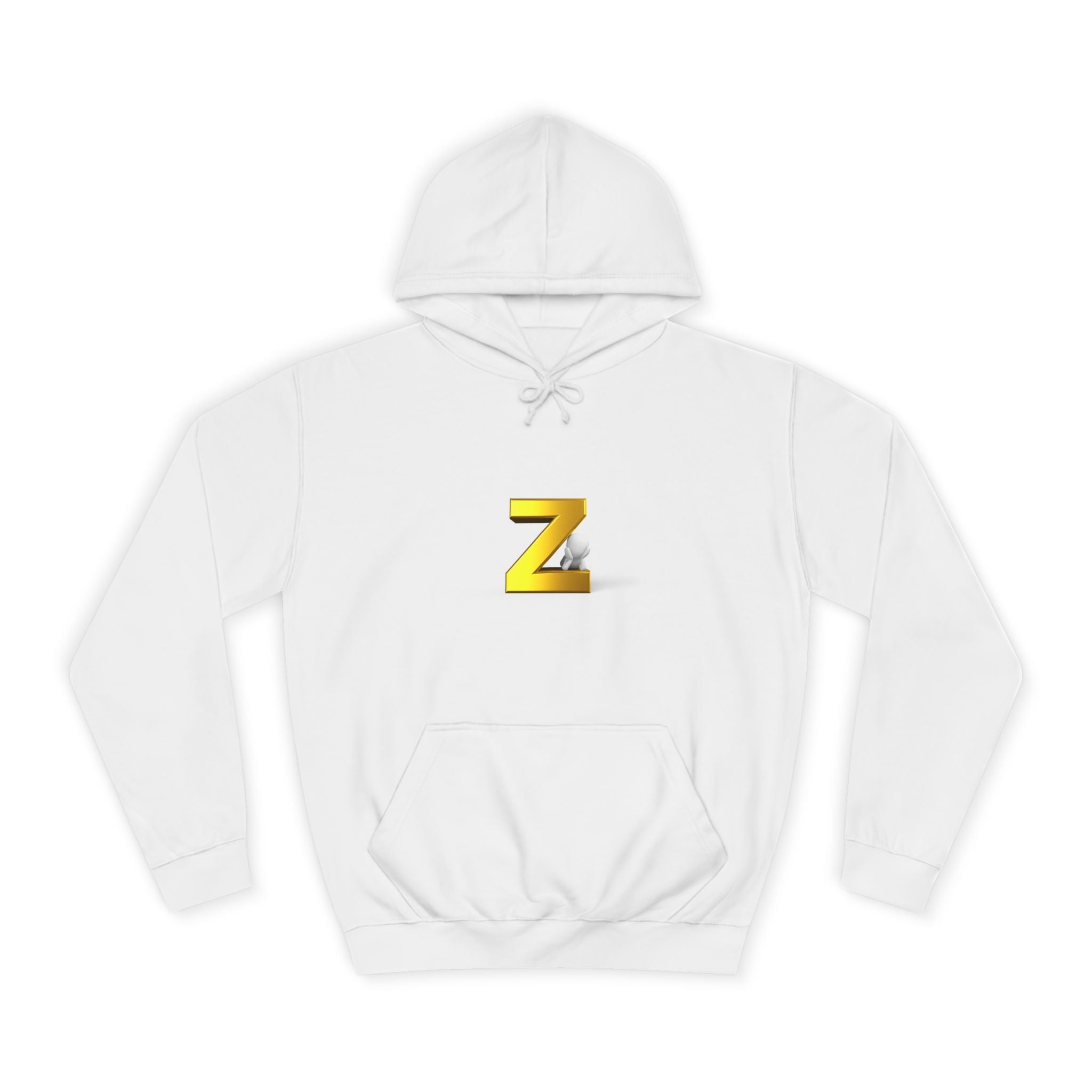 Gold 3D Letter Z Hoodie | Initial Monogram Pullover