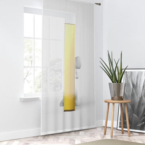 Rideau de fenêtre avec lettre 3D dorée i | Panneau décoratif transparent