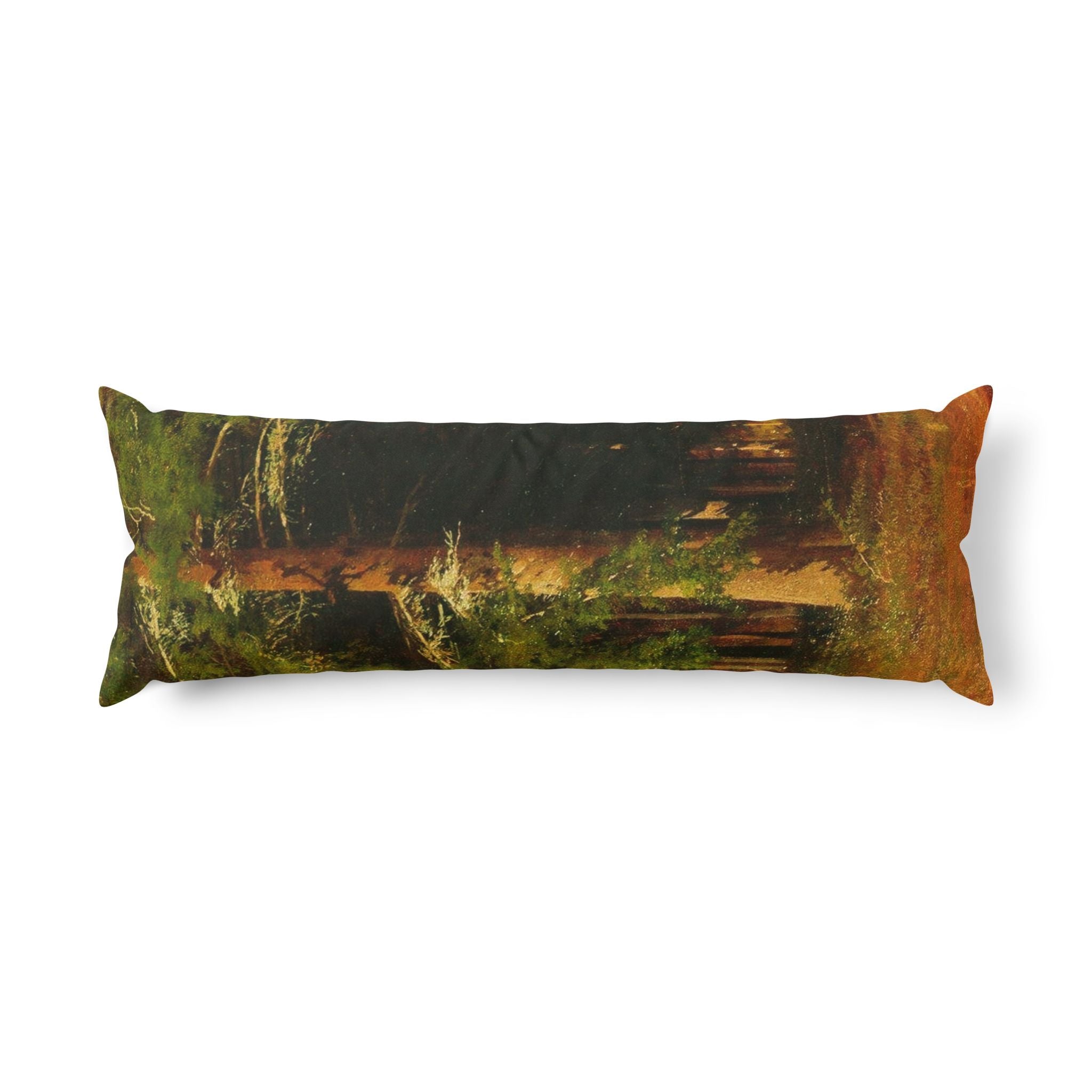 Forest Path Body Pillow | Rustic Woodland Landscape Bolster