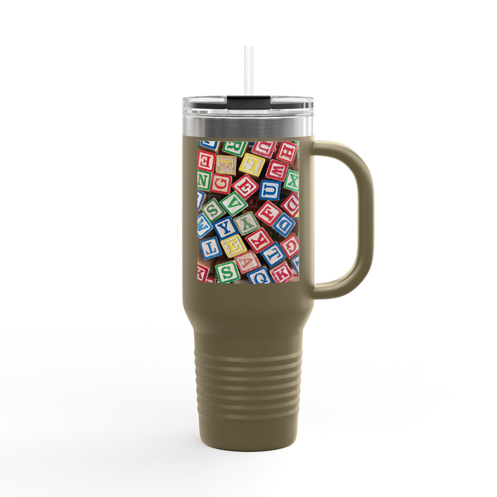 Colorful Alphabet Blocks Insulated Travel Mug | 40oz