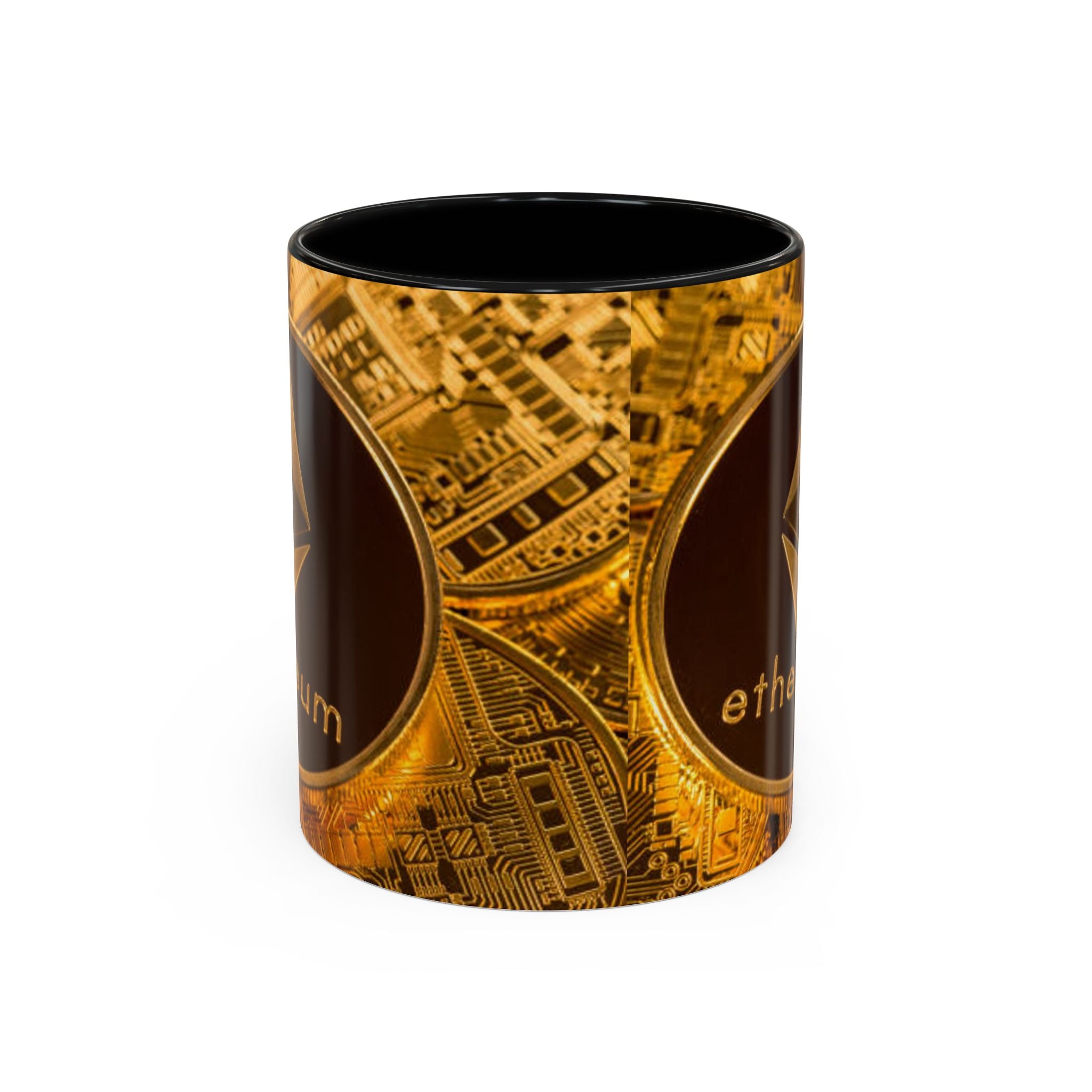 Ethereum Coin Accent Mug | Crypto Logo Coffee Mug
