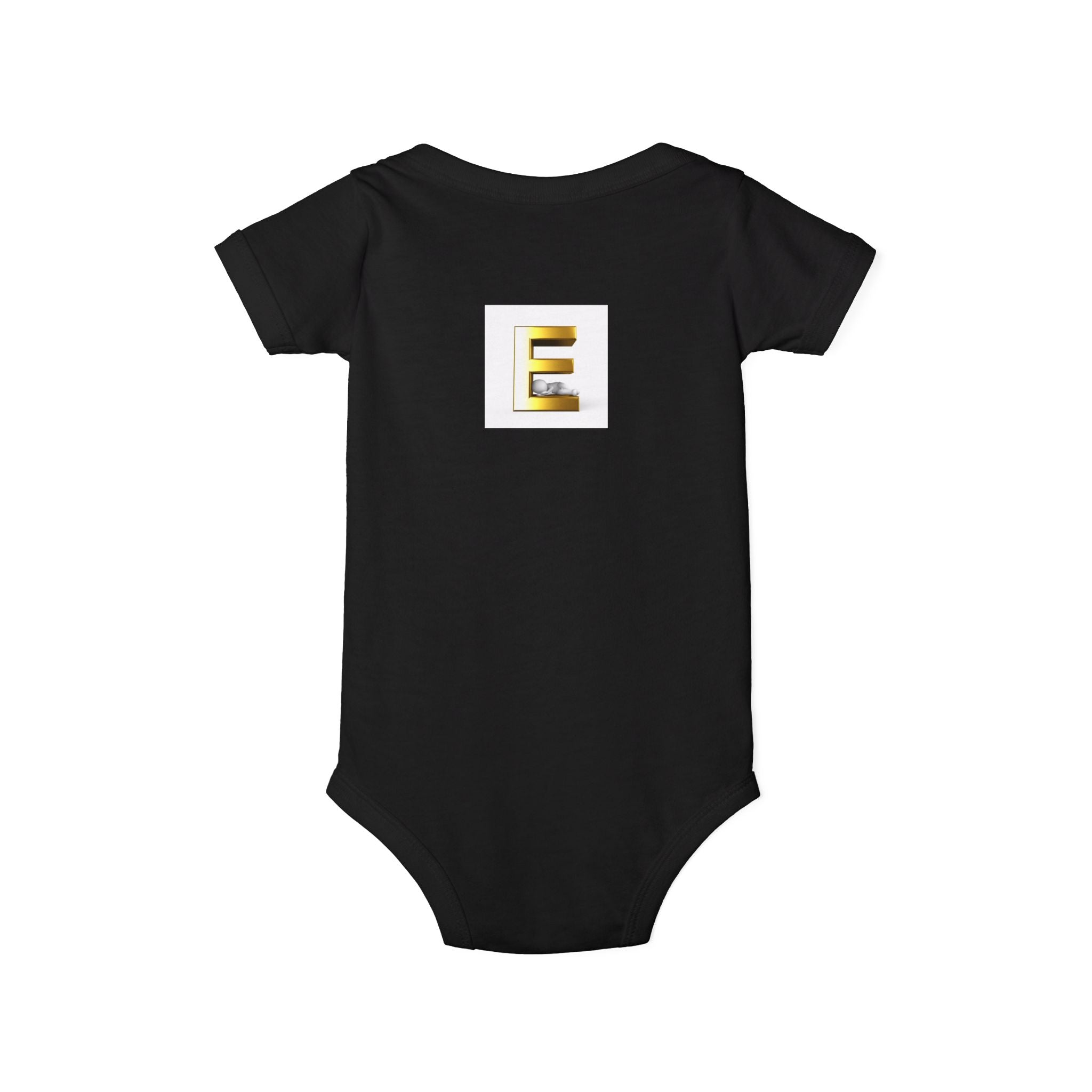 Gold Letter E Infant Onesie | Monogram Initial Baby Bodysuit