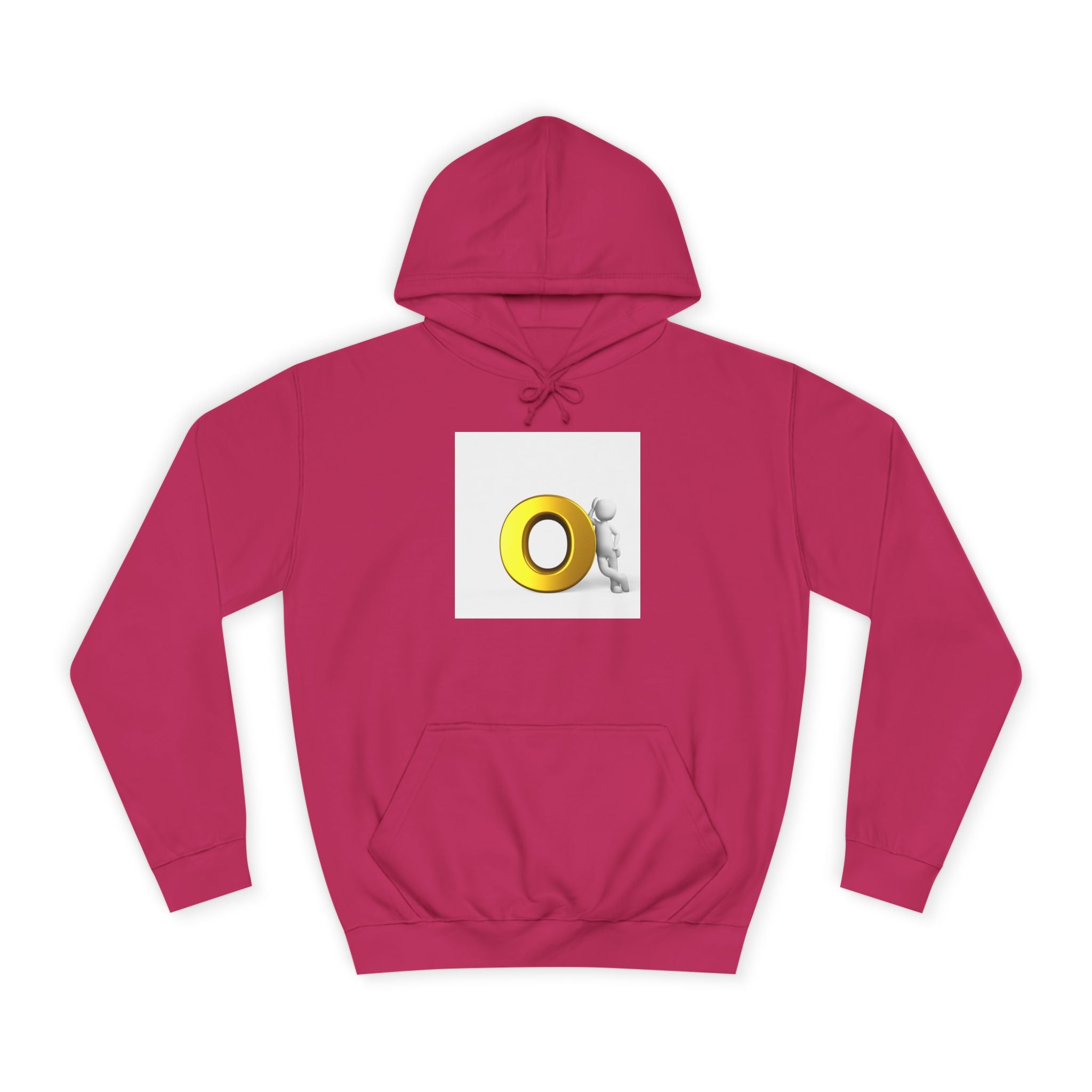 Gold O Letter with 3D Figure Hoodie | Monogram O Sweatshirt