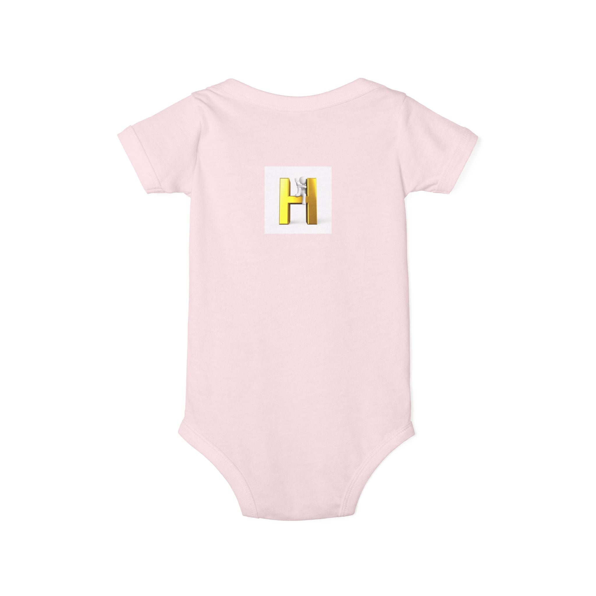 Yellow Letter H Initial Infant Onesie | Baby Monogram Bodysuit