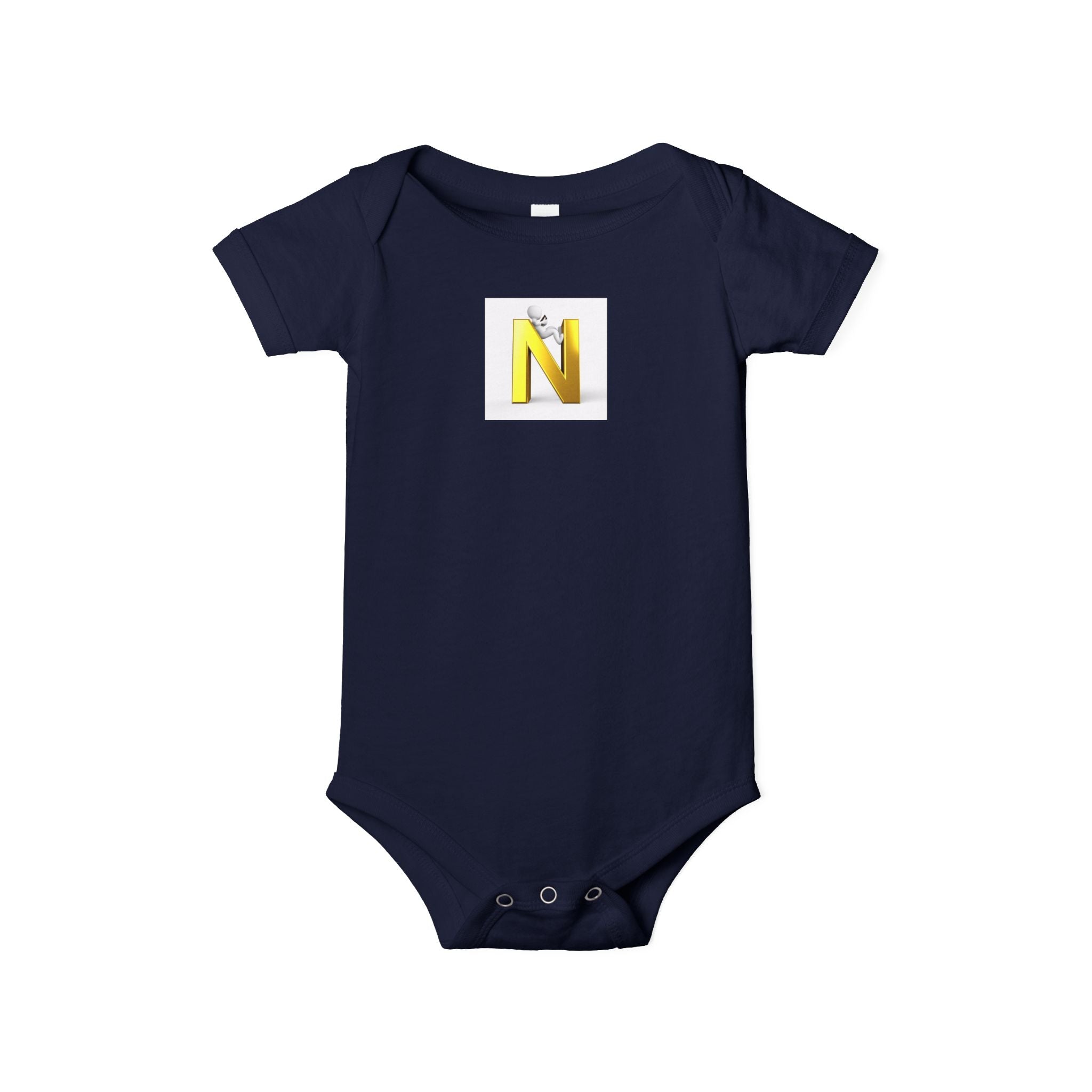 Body pour bébé monogramme N jaune | Maillot initial bébé