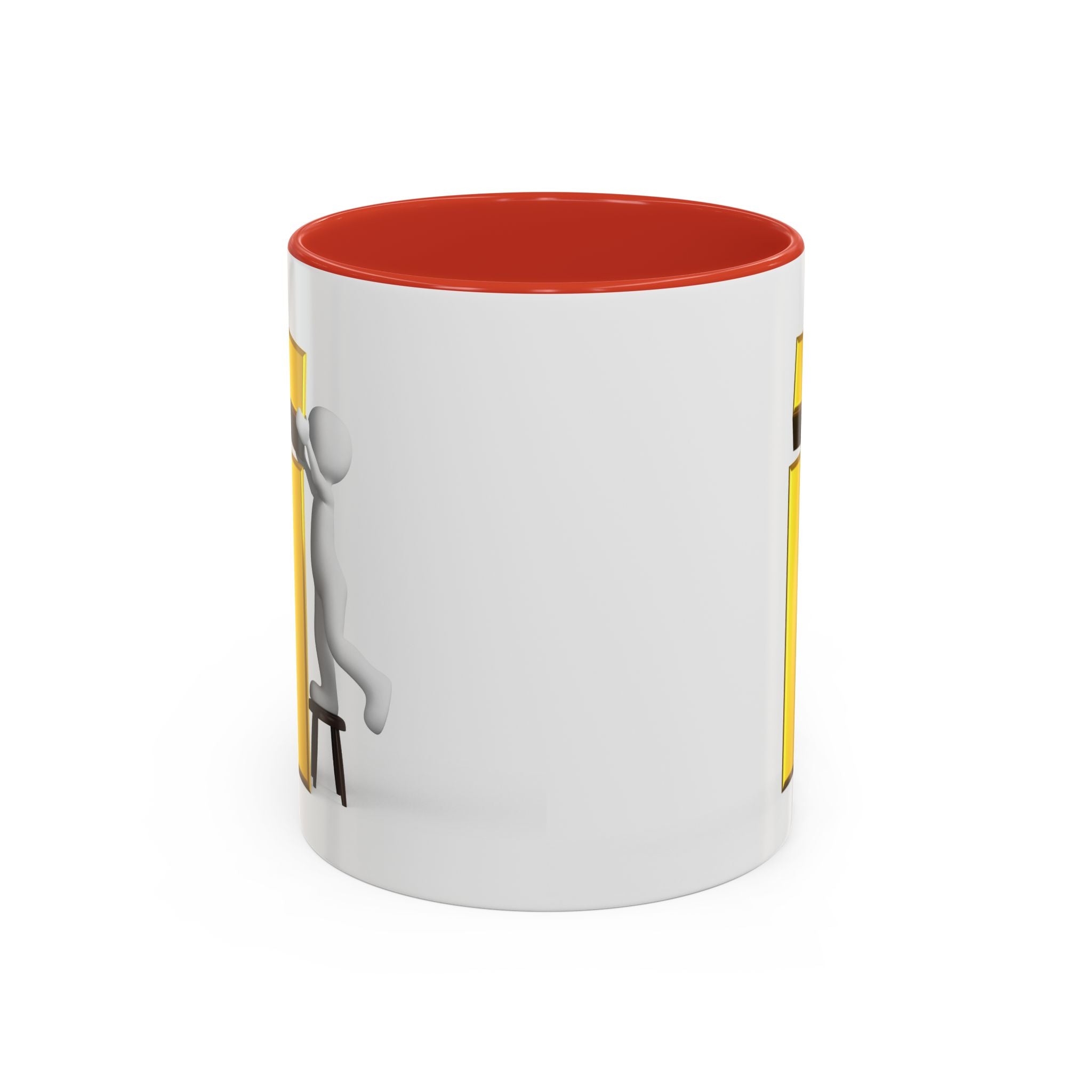 3D Figure Climbing Gold Letter i Mug | Accent Coffee Mug