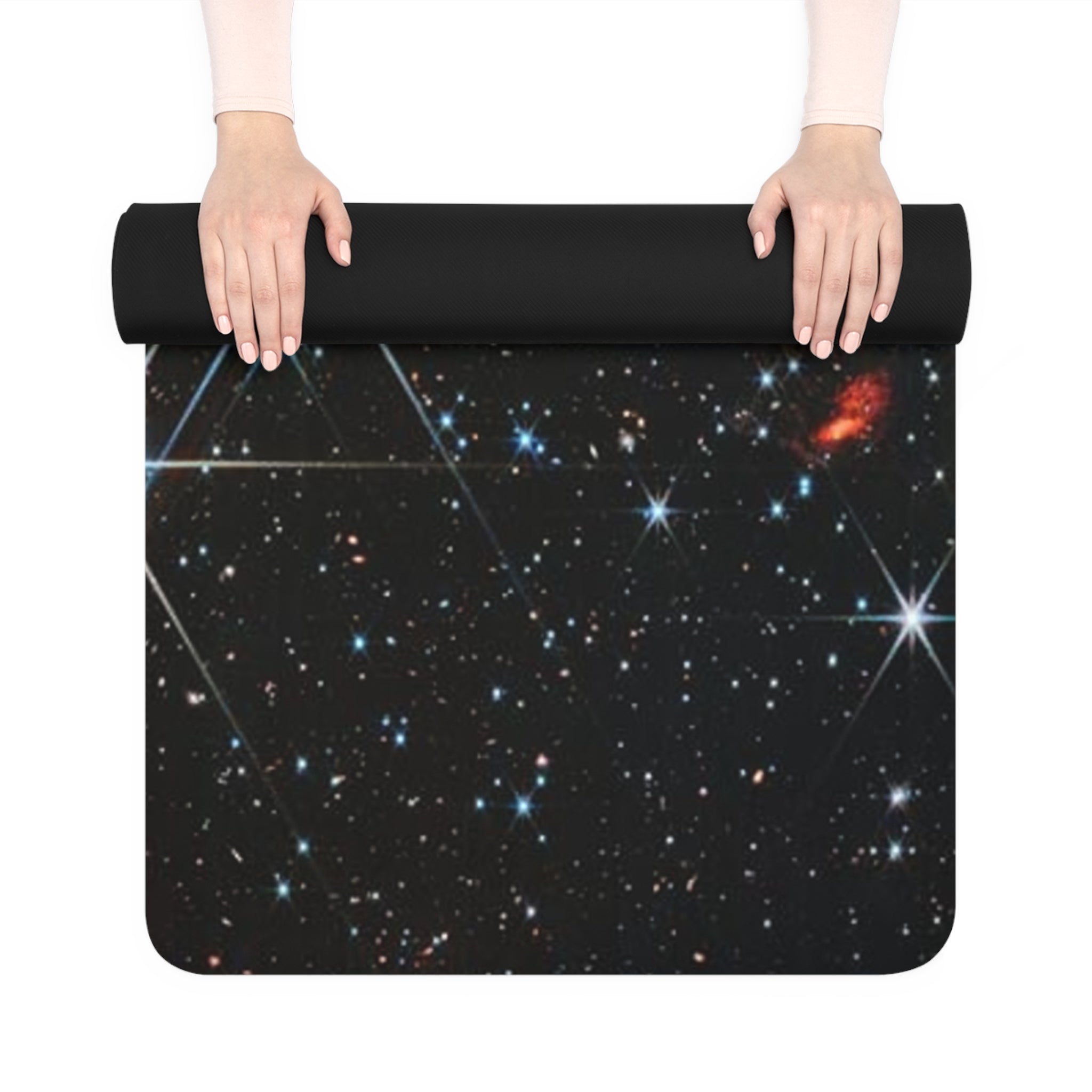 Cosmic Nebula Galaxy Rubber Yoga Mat | Space Stars Astronaut Theme