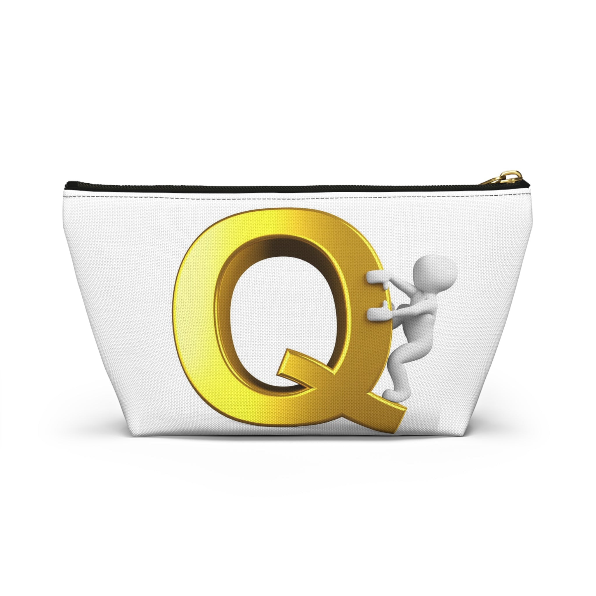 Gold Letter Q Climbing Figure Accessory Pouch