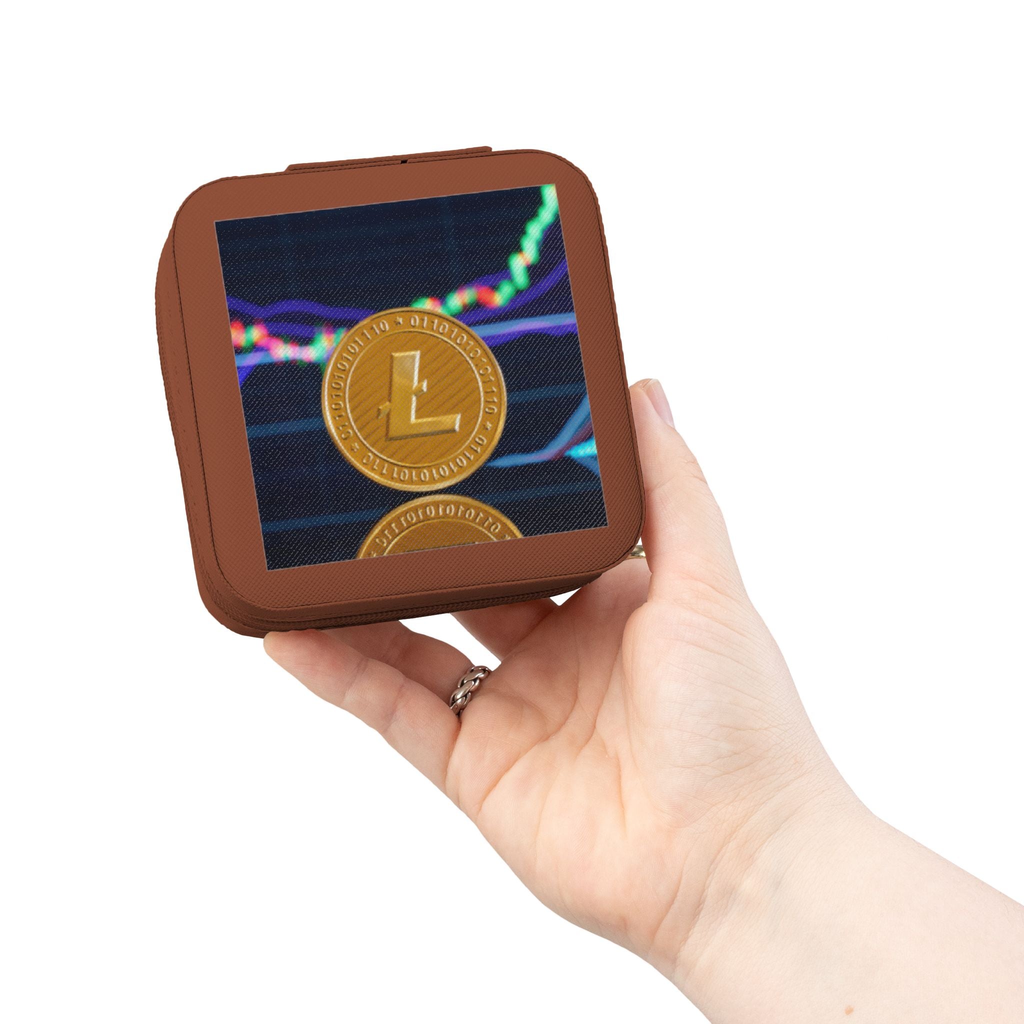 Étui à Bijoux Crypto Litecoin | Boîte à Bijoux de Voyage, Rangement Compact