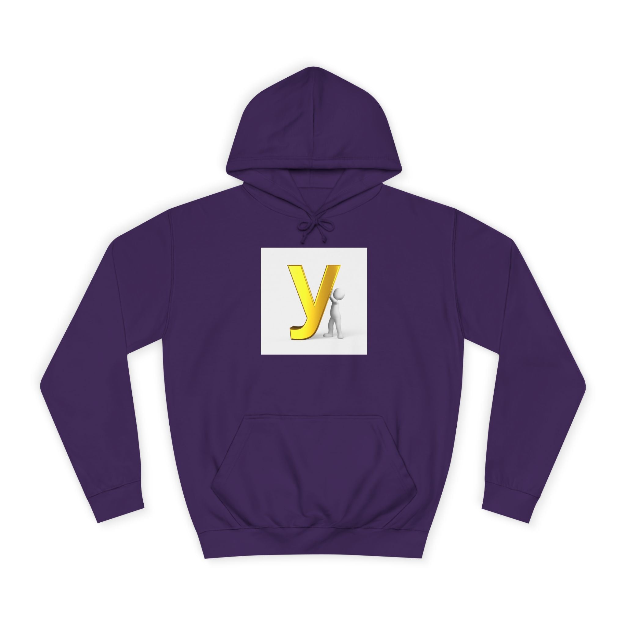 Sweat à capuche jaune 3D lettre Y | Sweat-shirt initial monogramme universitaire