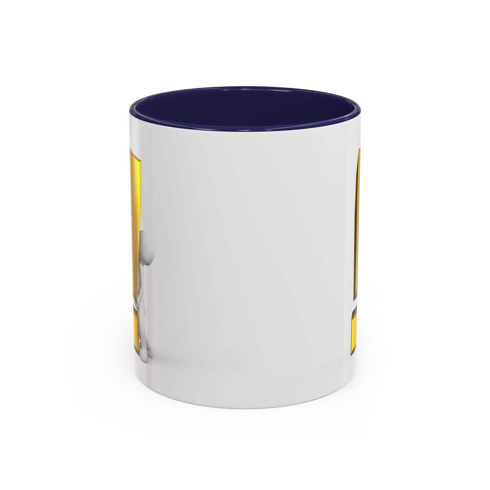 Mug Bonhomme Allumette Tenant un Point d'Exclamation Doré | Mug à Café Original 325ml 444ml