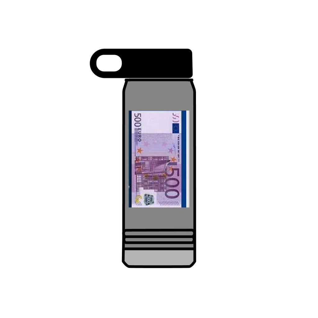 500 Euro Banknote Water Bottle | Money Novelty Thermos, 20oz