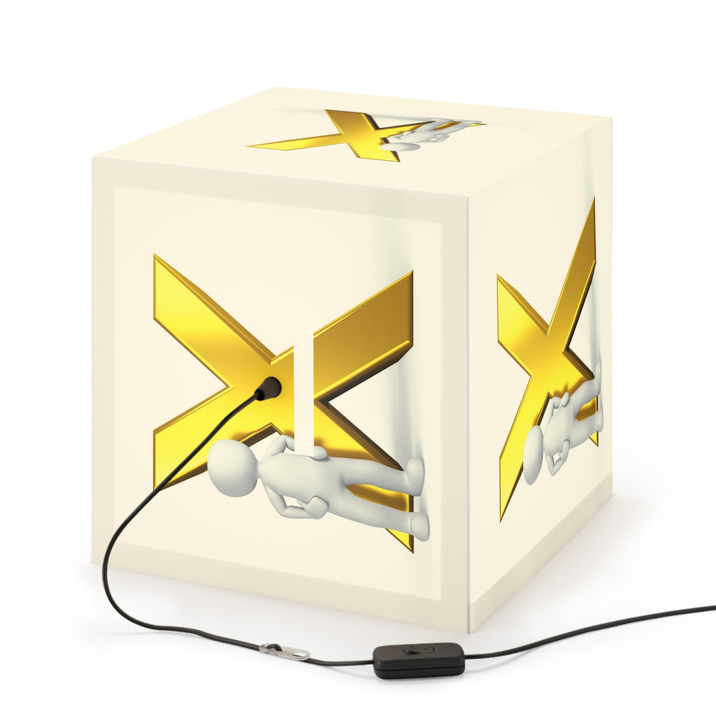 Gold X Letter Design Light Cube Lamp | Alphabet Initial Decor