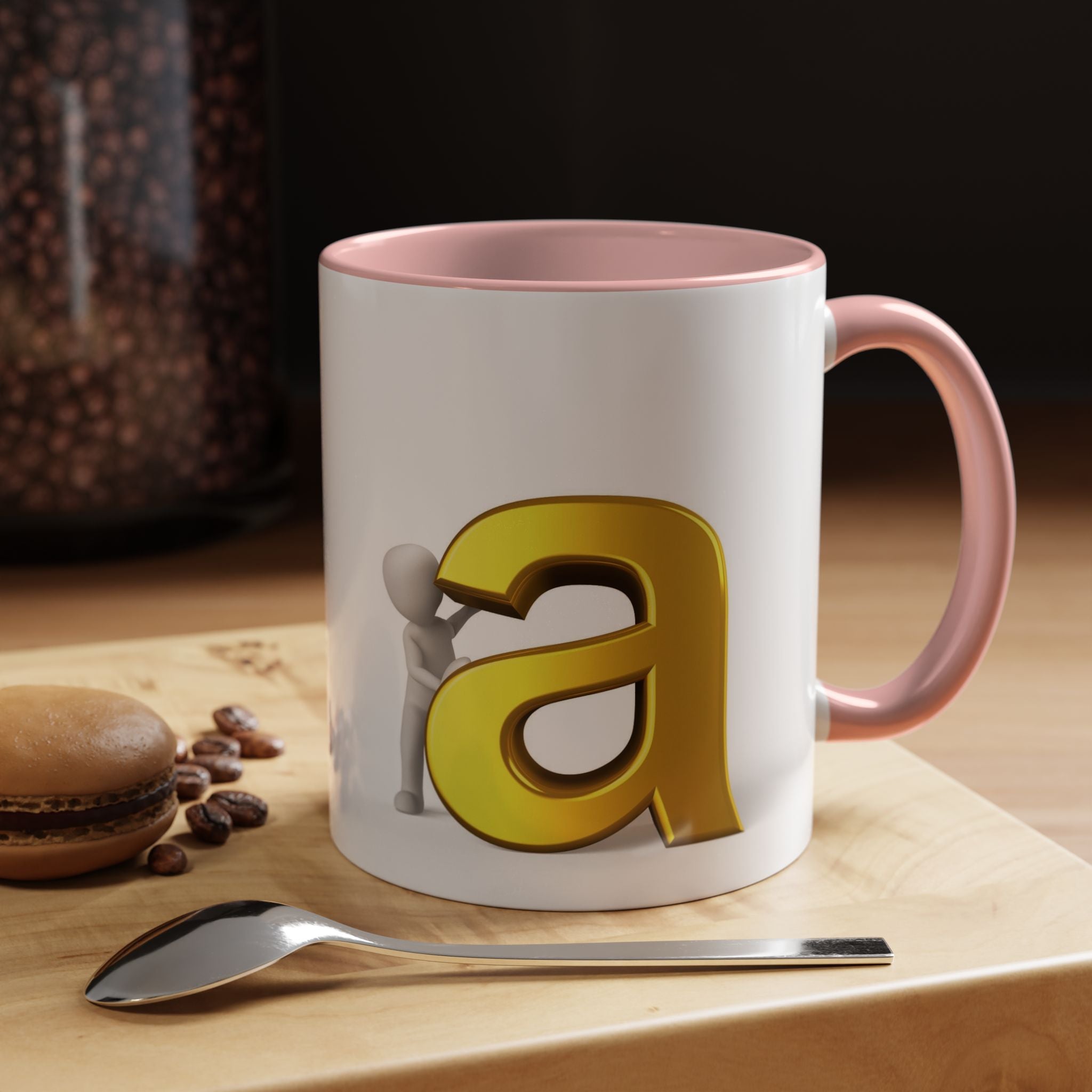 Gold Letter A Monogram Mug | Accent Coffee Mug 11oz 15oz