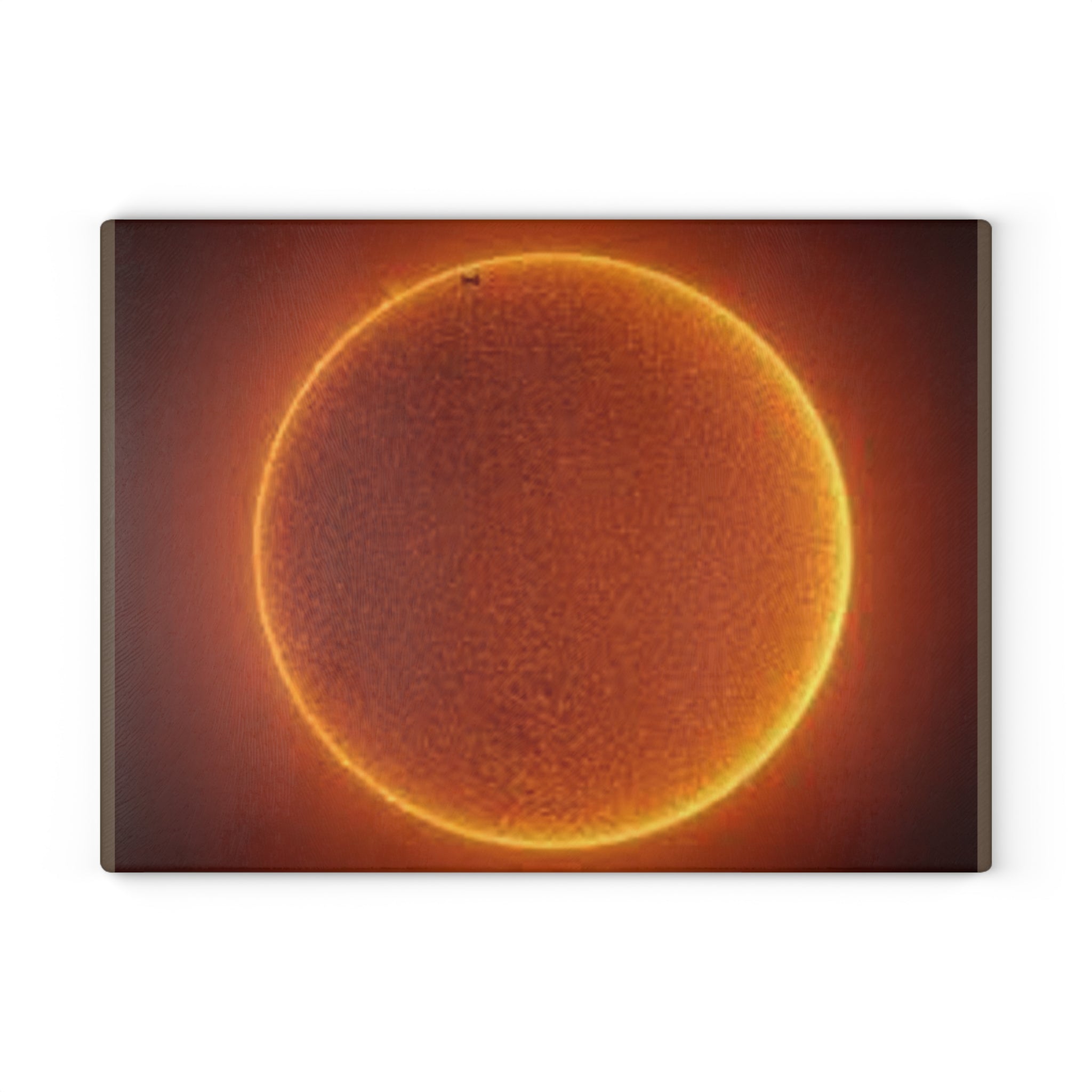 Solar Eclipse Circle Glass Cutting Board | Sun Halo Kitchen Decor