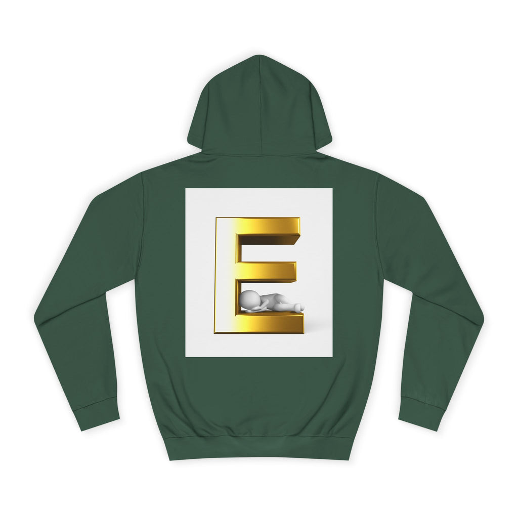 Gold 3D Letter E Hoodie | Monogram Initial Sweatshirt