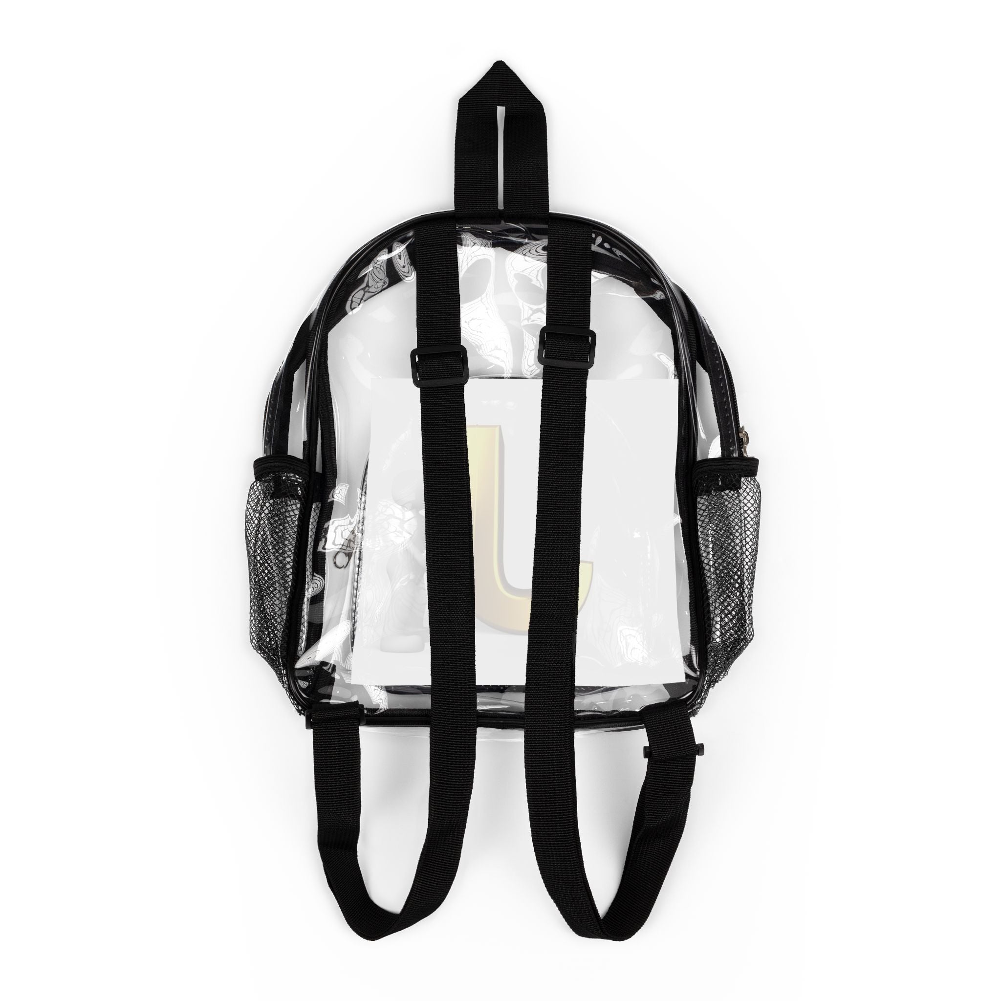 Gold Letter J Illustration Clear Stadium Backpack | Monogram Initial Bag