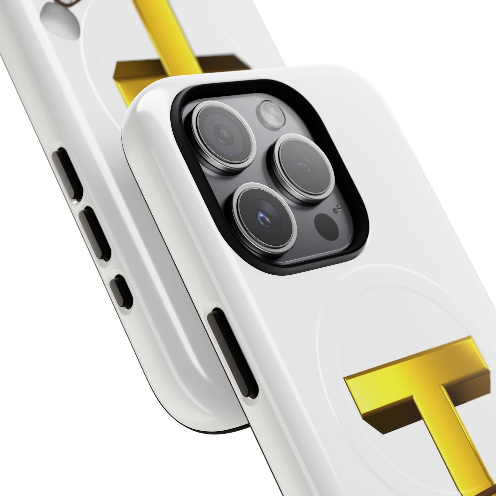 Gold Letter T with Tugging Figure phone case | Magnetic Tough Case