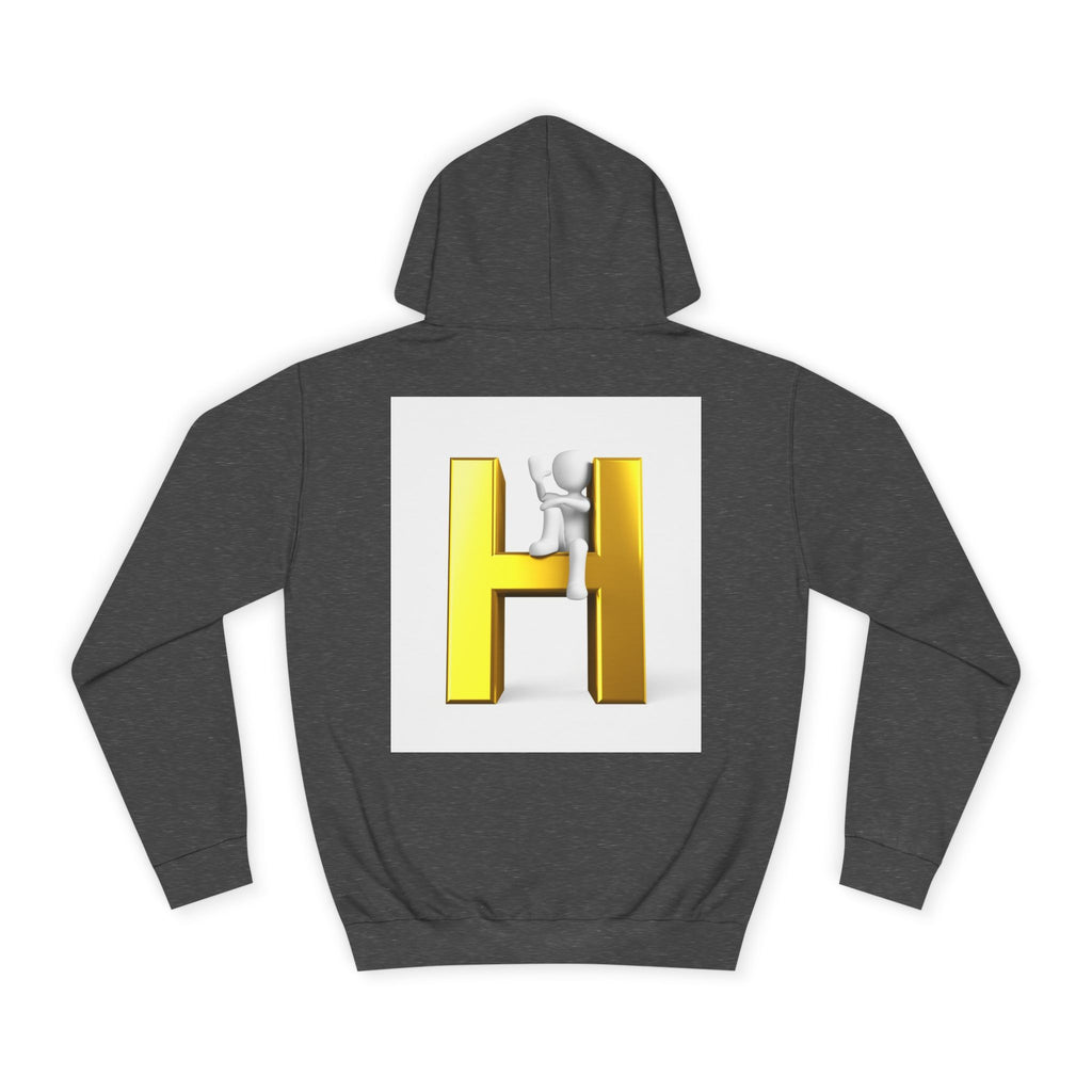 Gold 3D Letter H Hoodie | Monogram Initial Sweatshirt