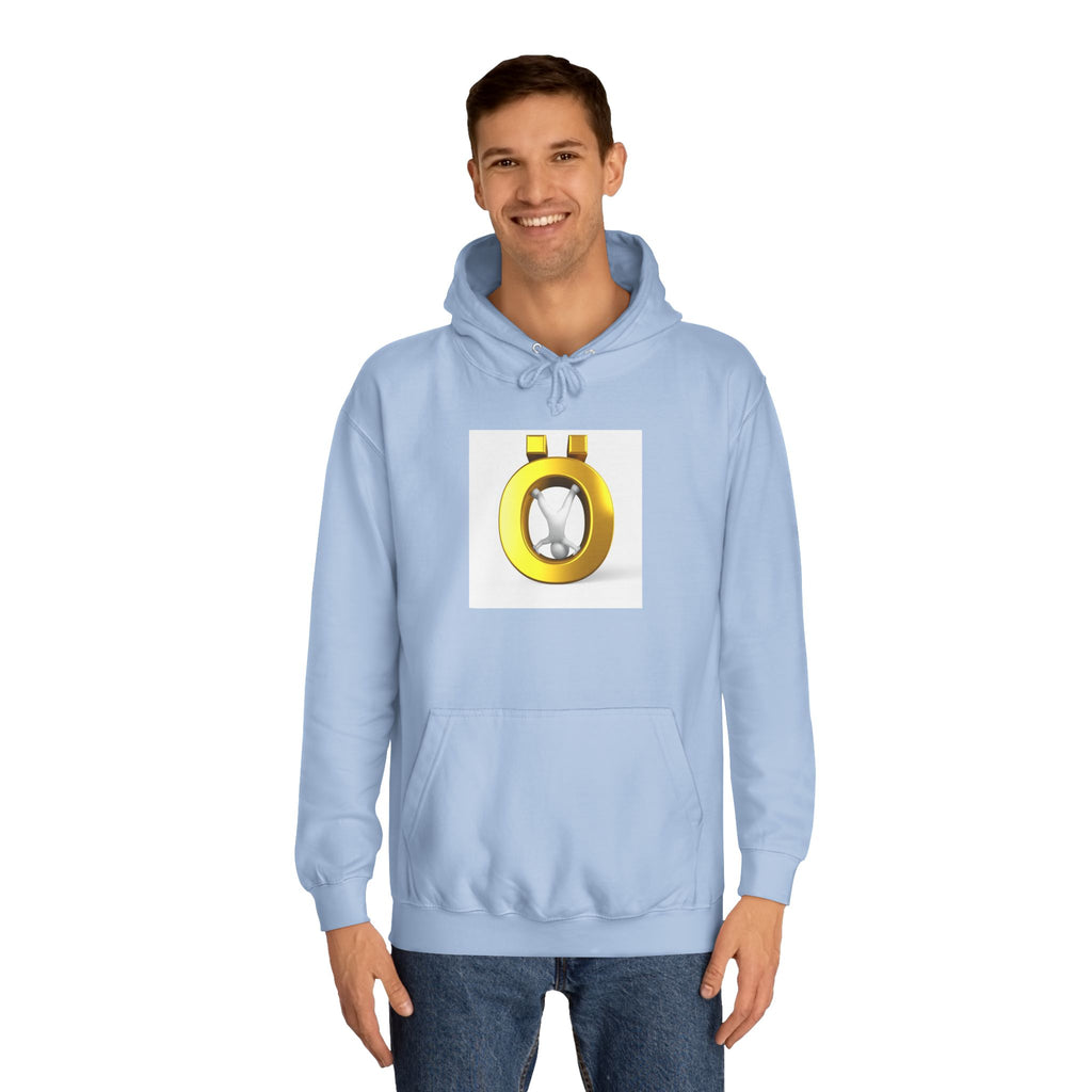 Gold Letter Ö Hoodie | Minimal Jewelry Logo, White Pullover