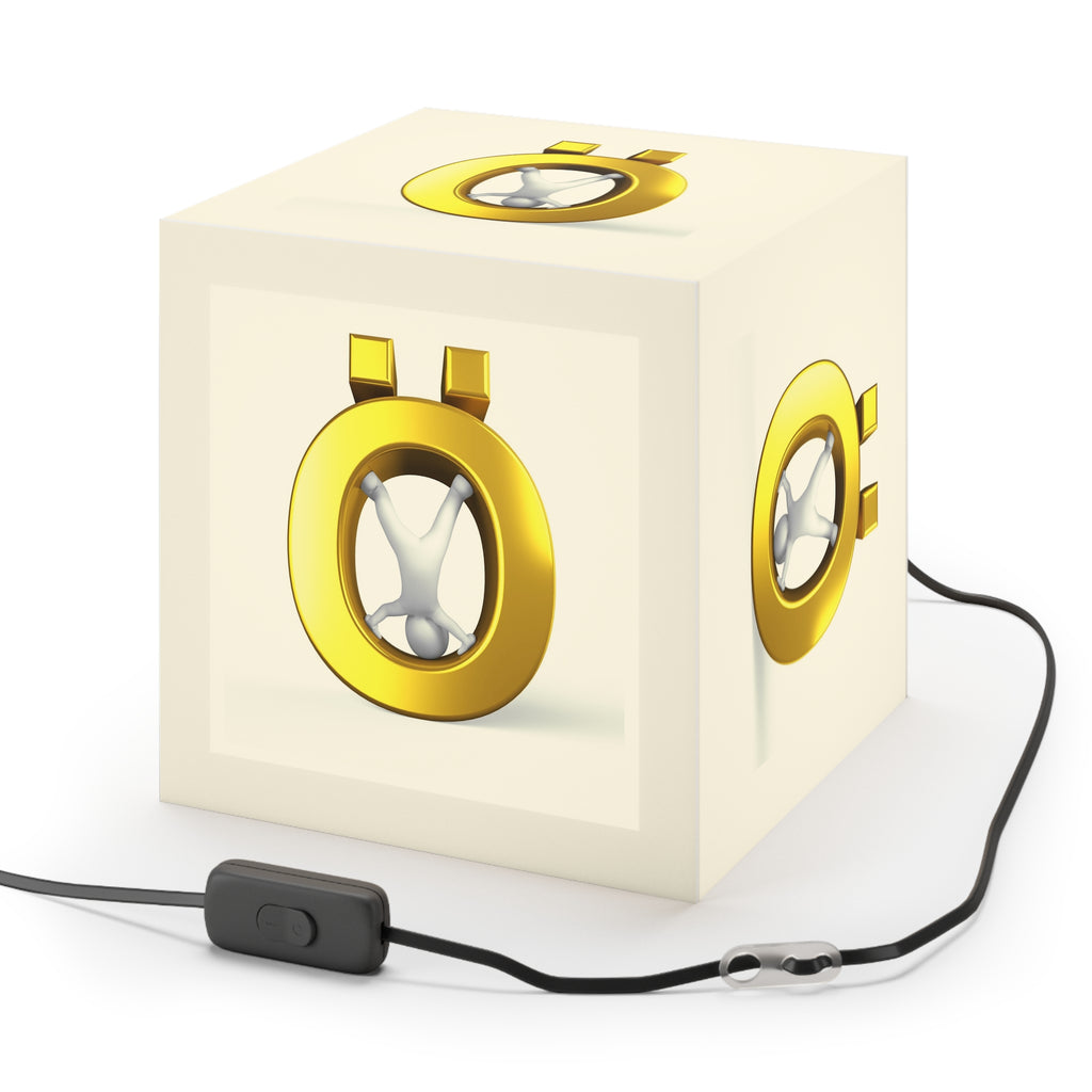 Golden Letter Ö Light Cube Lamp | Modern Minimalist Hanging Lamp