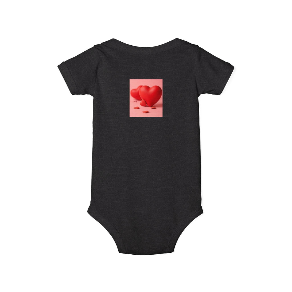 Red Heart Illustration Infant Bodysuit | Cute Valentine Baby Onesie