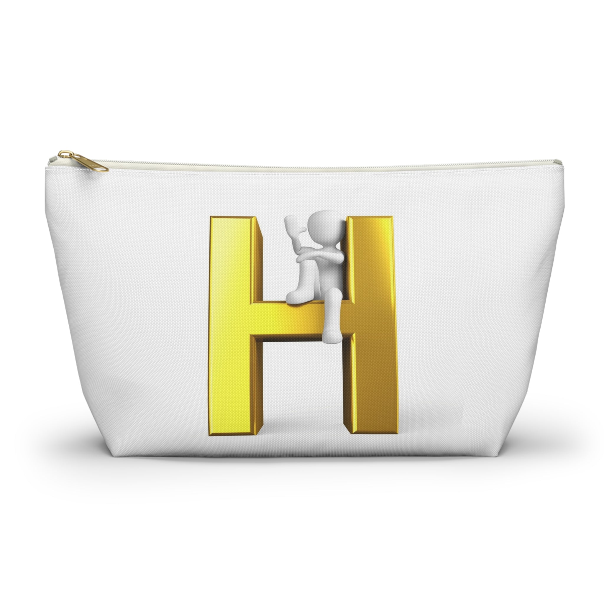 Pochette dorée 3D lettre H avec figurine d'escalade