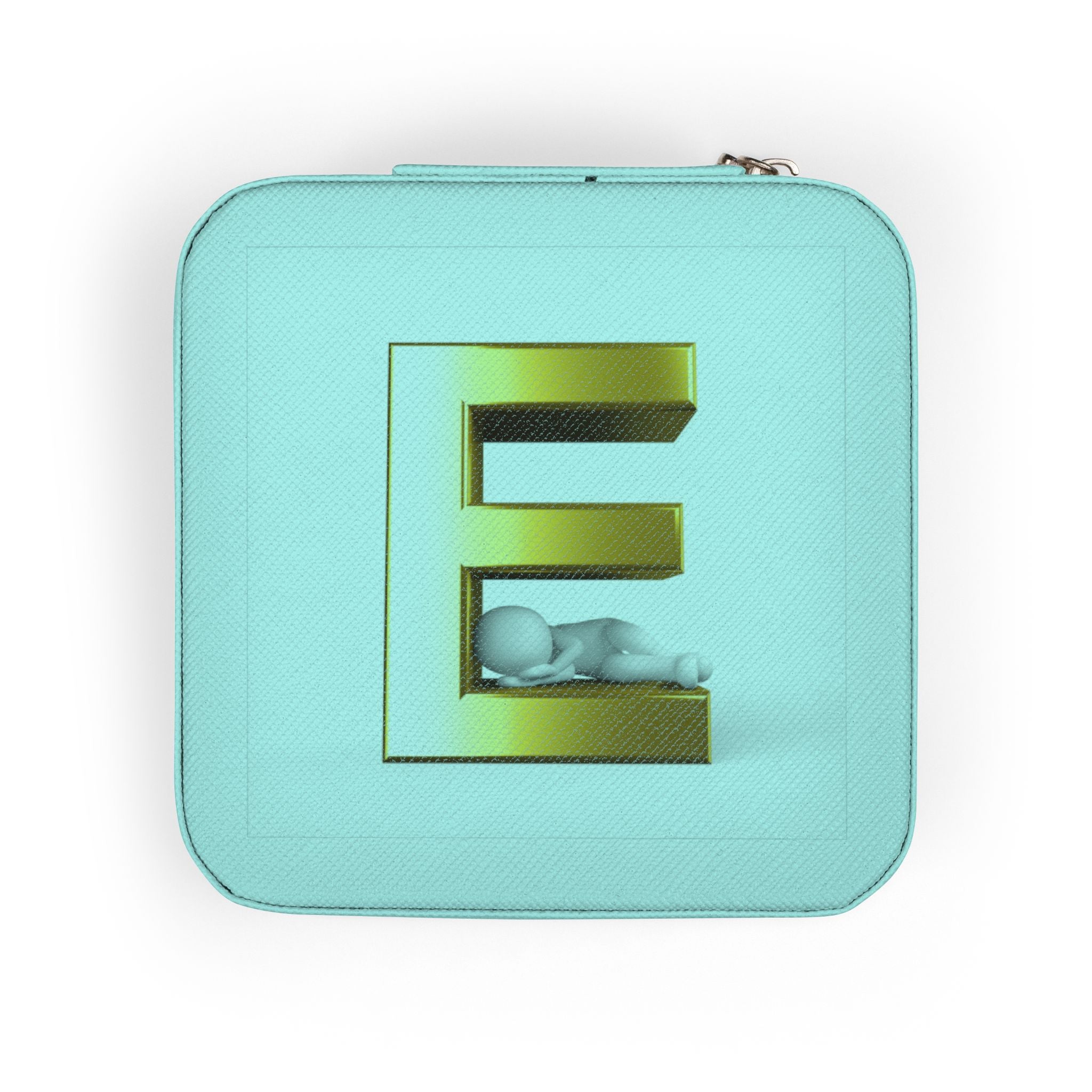 Monogram E Jewelry Travel Case | Compact Portable Trinket Organizer