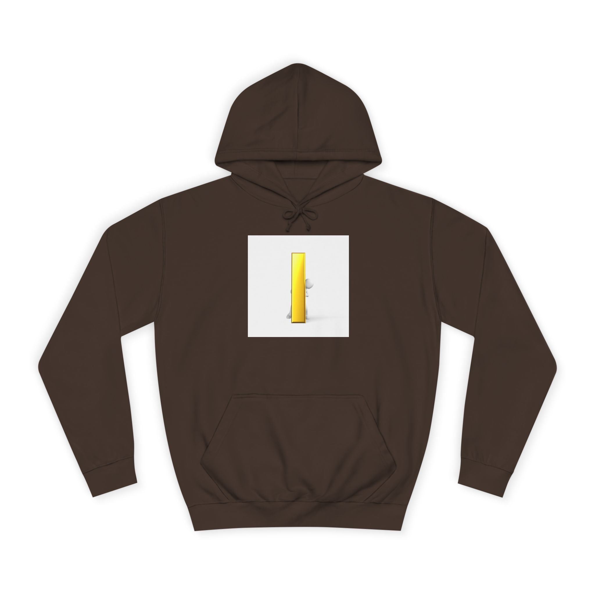 Gold Letter i Character Hoodie | Minimalist 3D Column Illustration