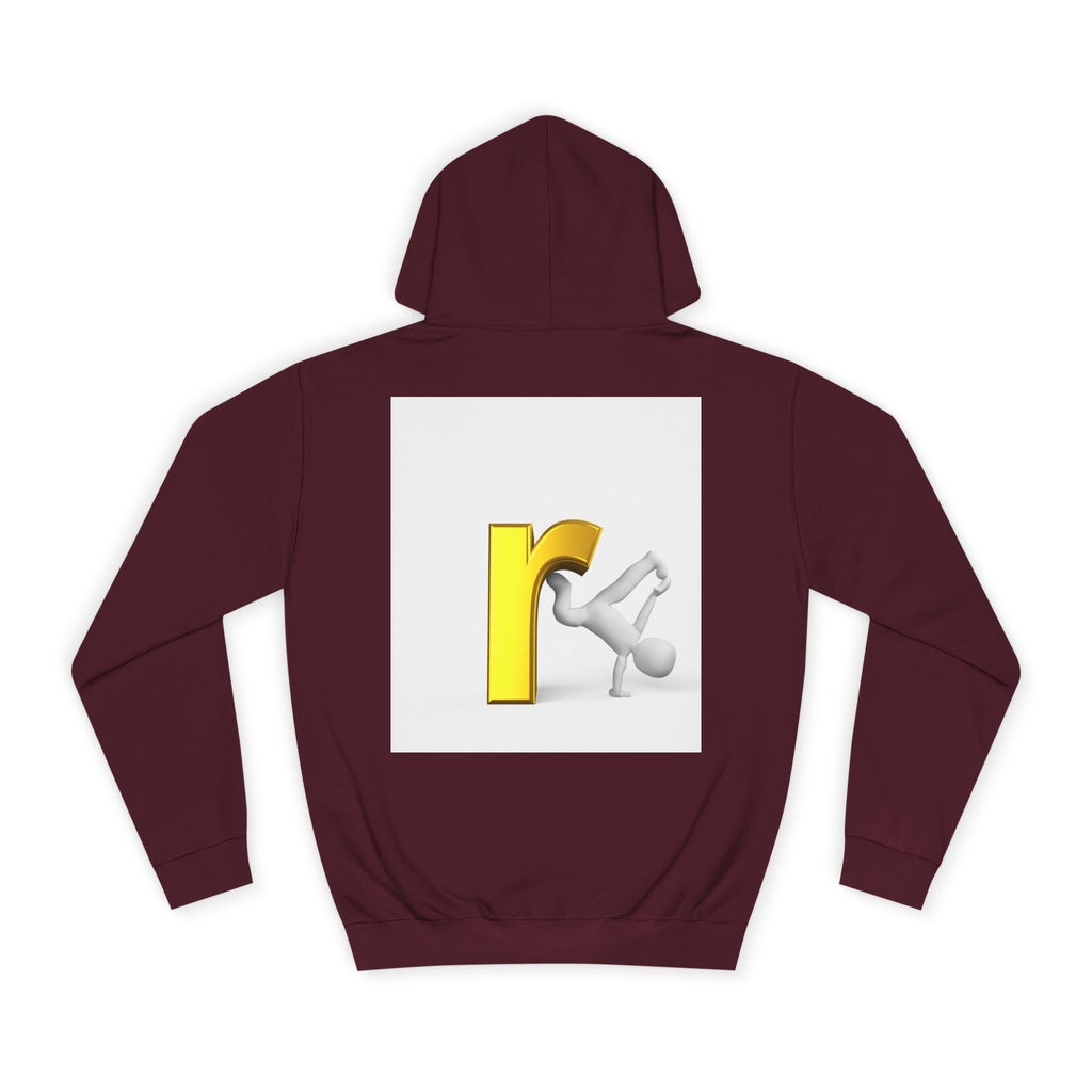 Yellow Letter R Character Hoodie | Playful Typographic Design