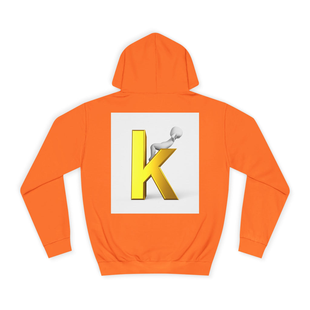 Gold 3D Letter K Hoodie | Monogram Initial K Sweatshirt