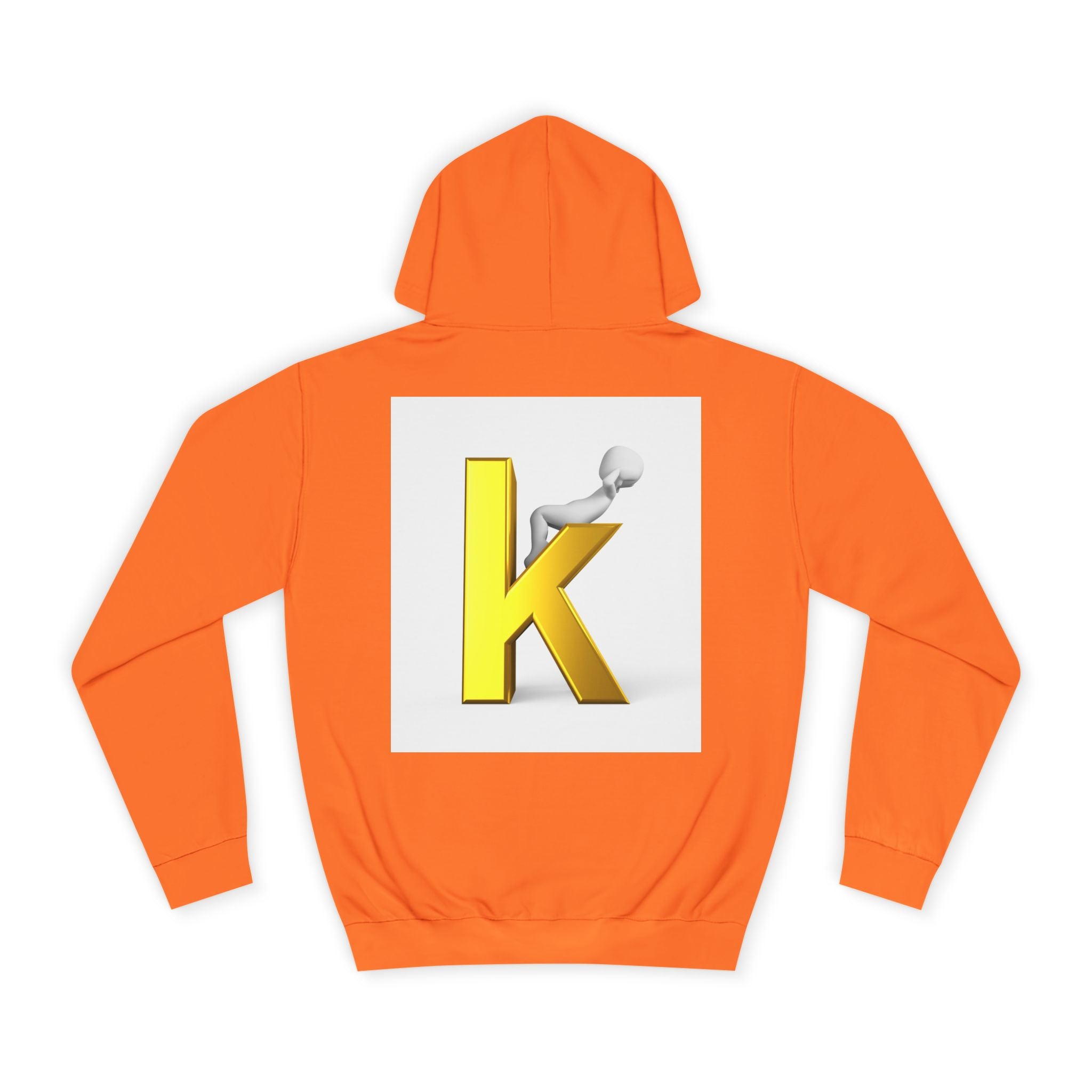 Gold 3D Letter K Hoodie | Monogram Initial K Sweatshirt