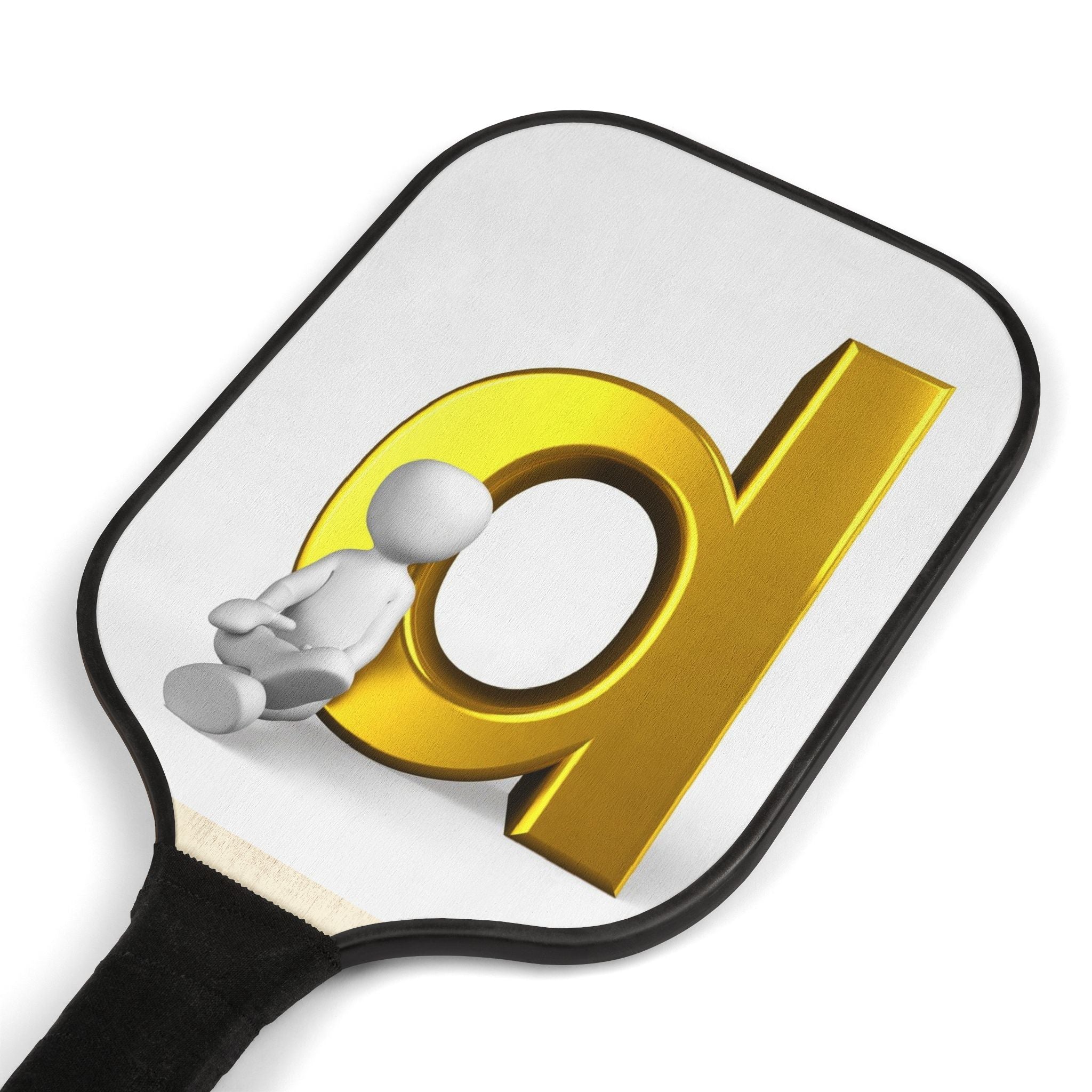 Yellow Letter D Design Pickleball Paddle