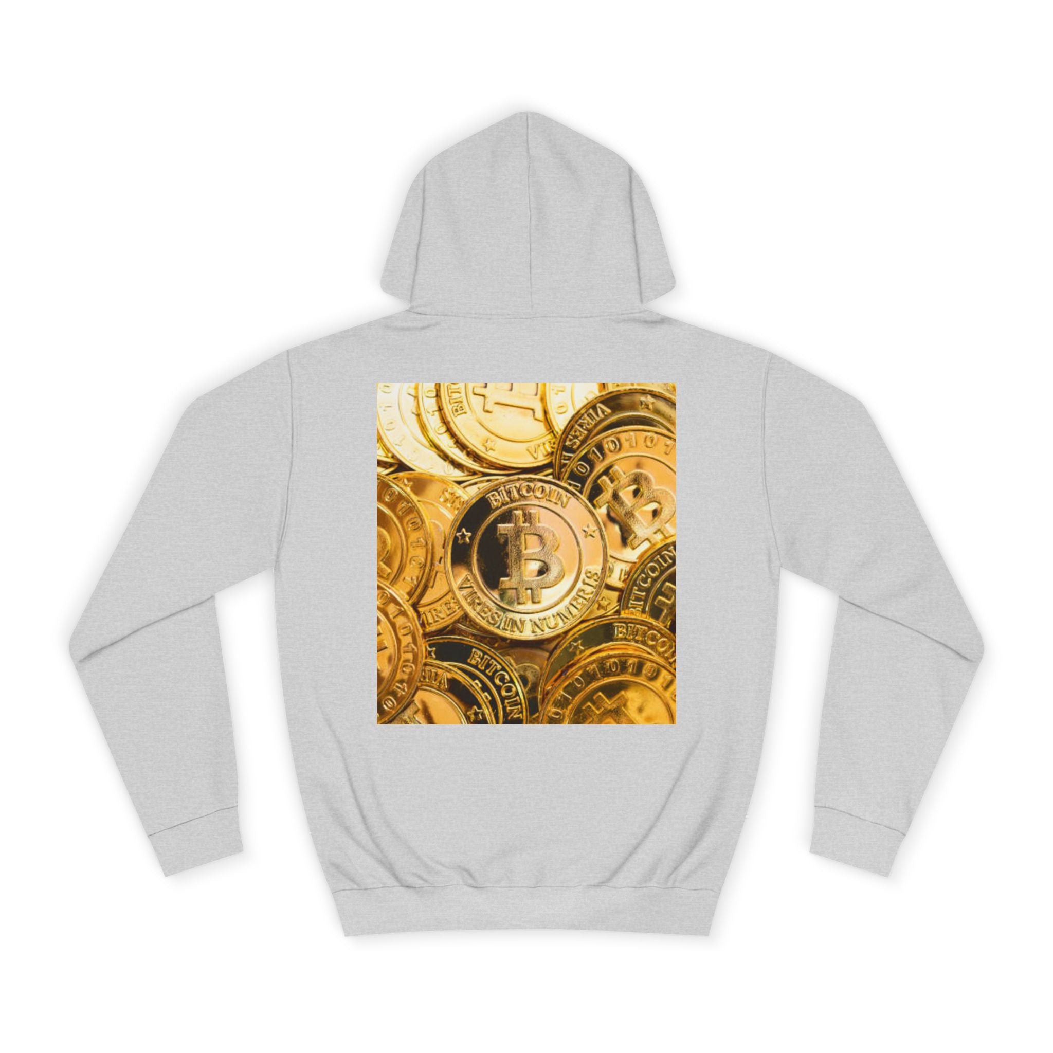 Golden Bitcoin Coins Hoodie | Crypto Cryptocurrency Crypto Art, Digital Currency Apparel