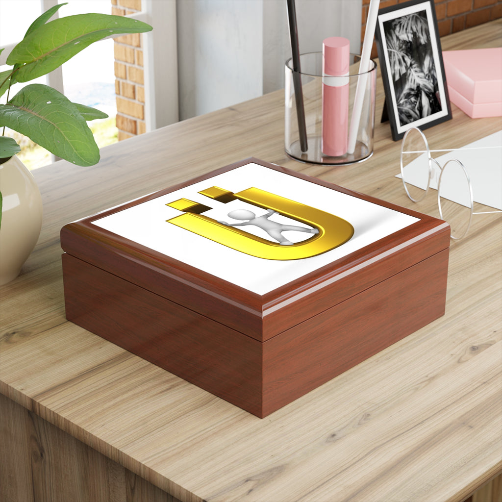 Gold Letter Ü Initial Jewelry Box | Monogram Case