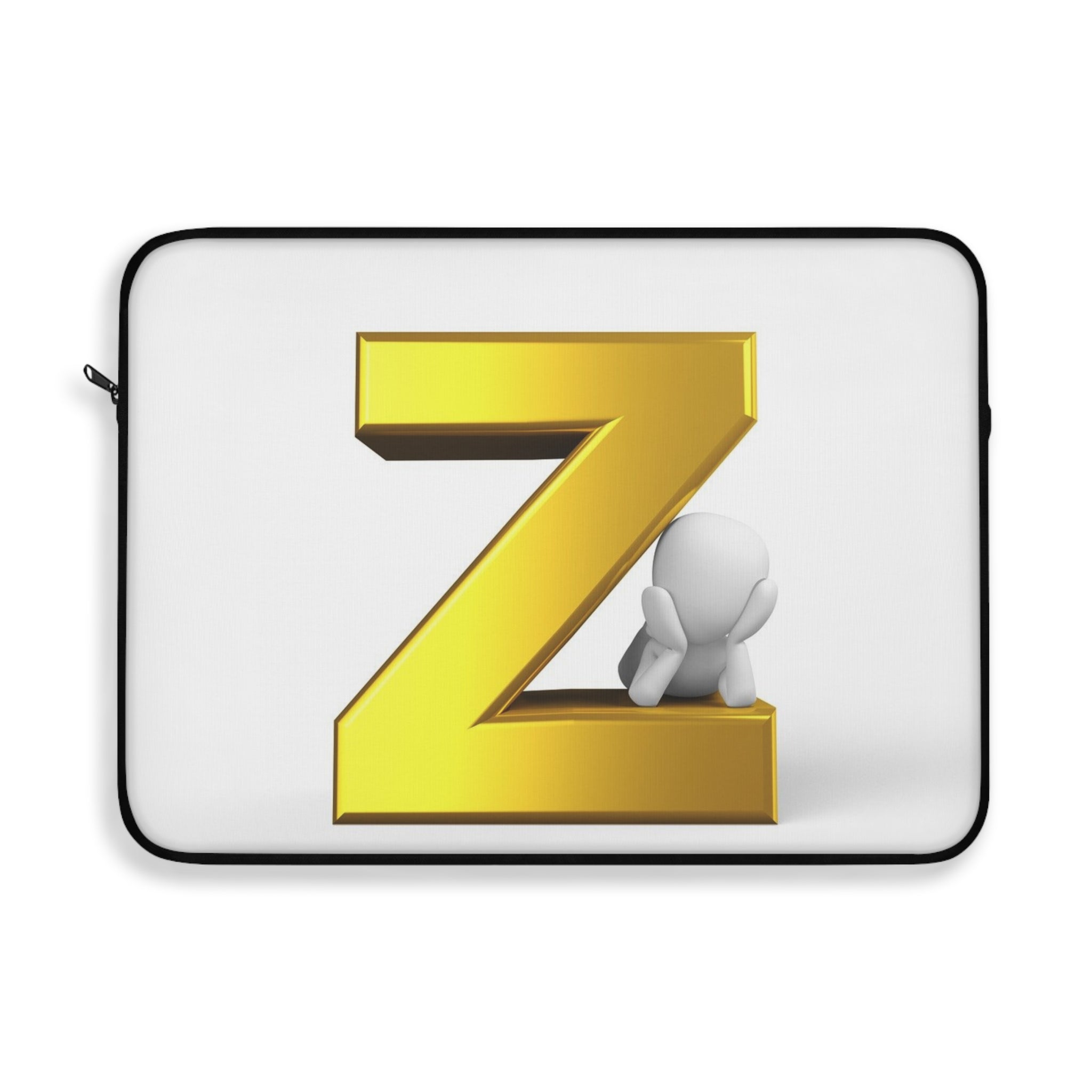 Gold Letter Z Monogram Laptop Sleeve | Initial Z Sleeve