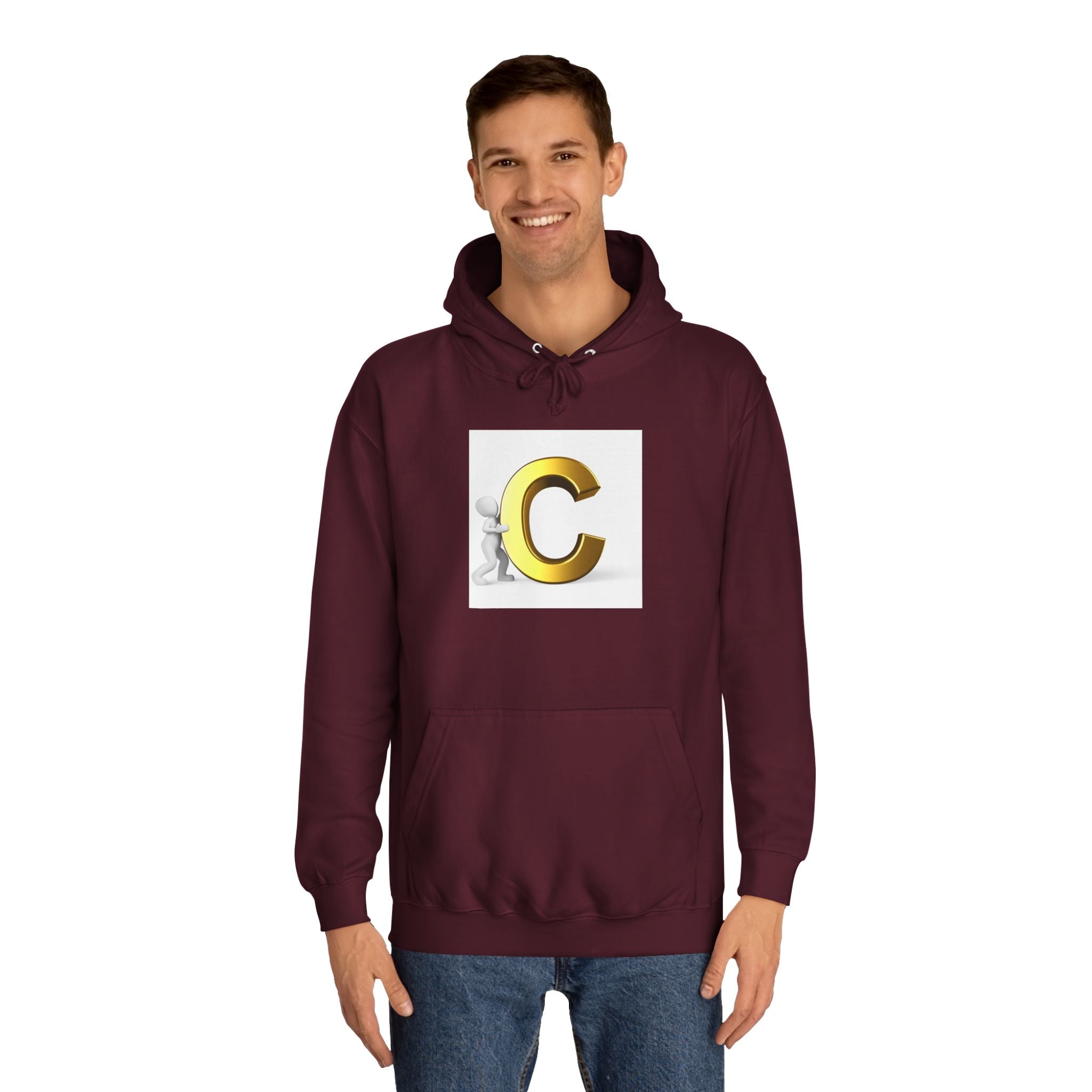 Gold Letter C Hoodie | Monogram Initial C Sweatshirt