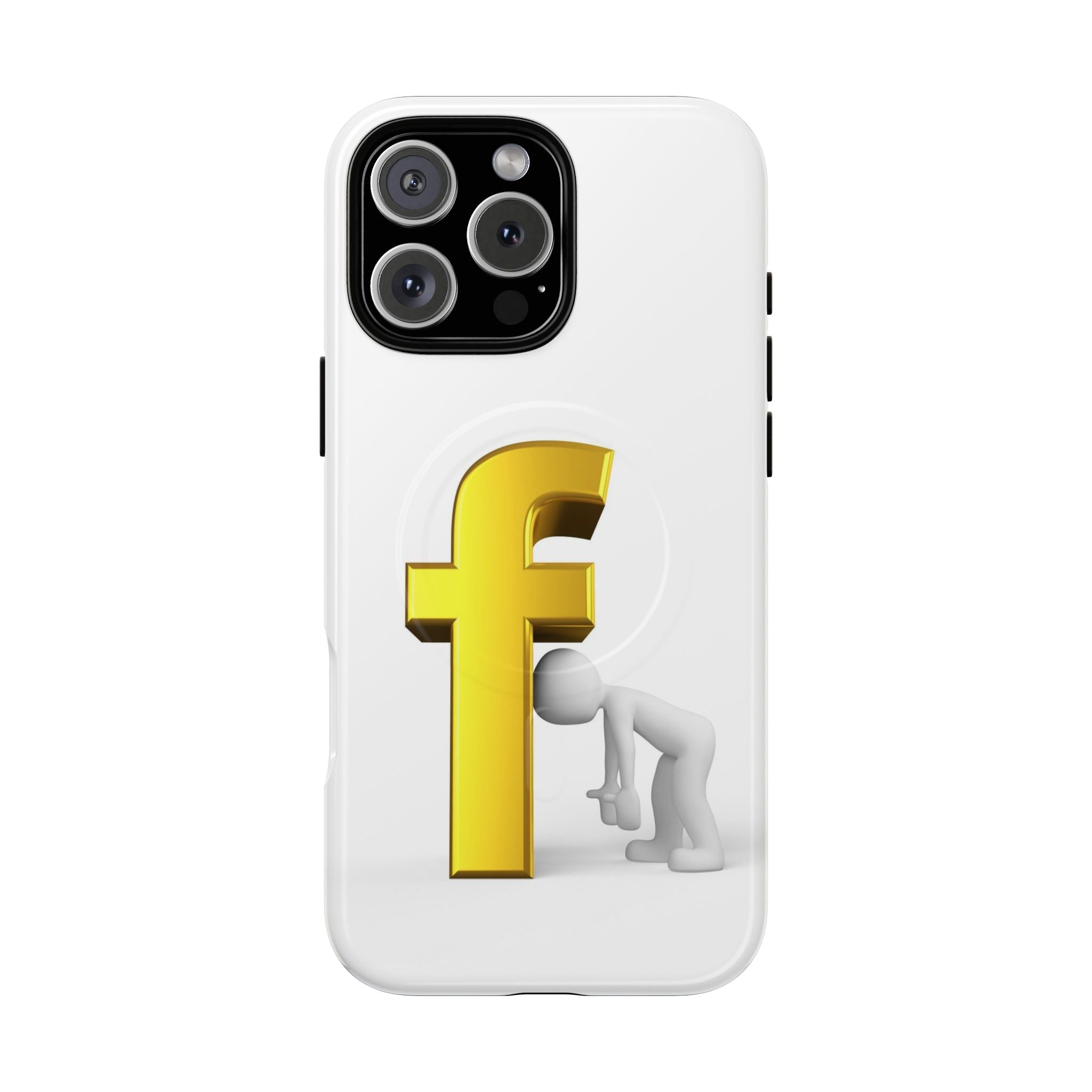 3D Gold Letter F Phone Case | Tough Magnetic Case