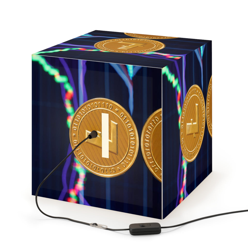 Litecoin Crypto Coin Pattern Light Cube Lamp | Cryptocurrency Decor, Trading Chart Design