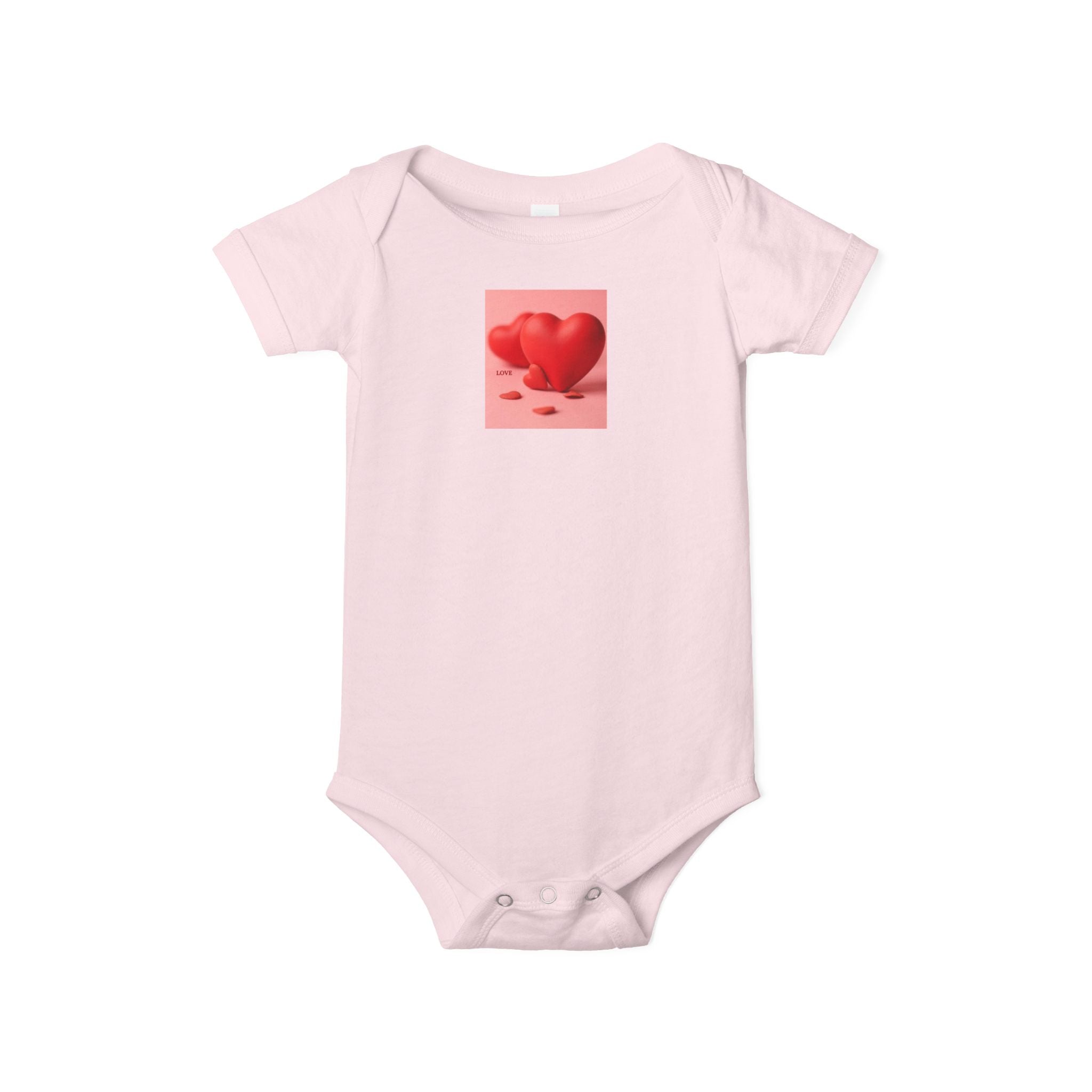 Body bébé illustration cœur rouge | Grenouillère bébé mignonne Saint-Valentin