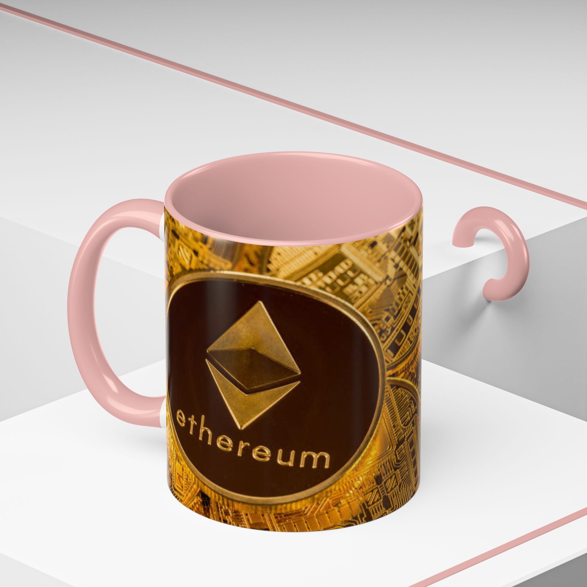 Ethereum Coin Accent Mug | Crypto Logo Coffee Mug