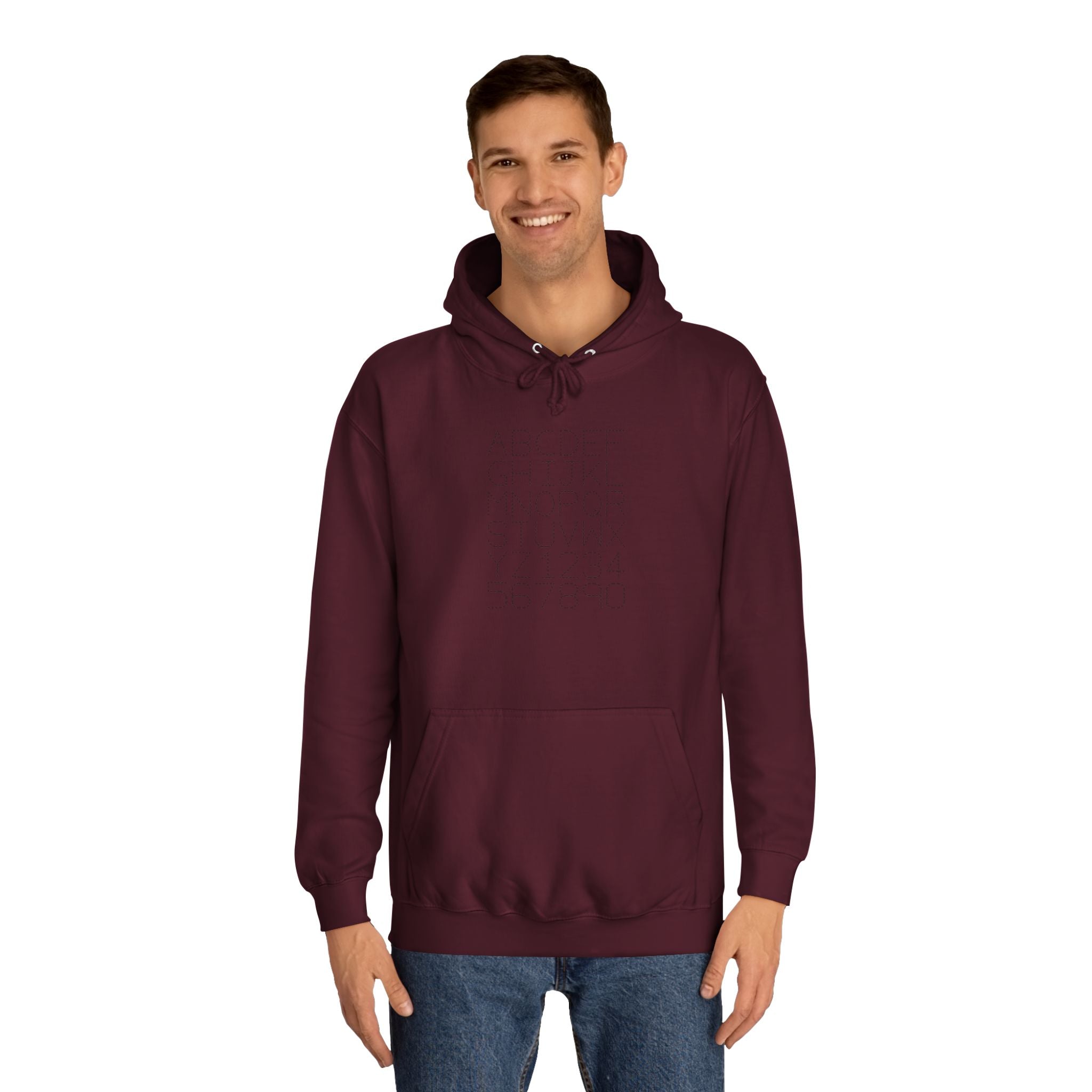 College Dotted Alphabet Hoodie | Campus Sweatshirt, Collegiate Style