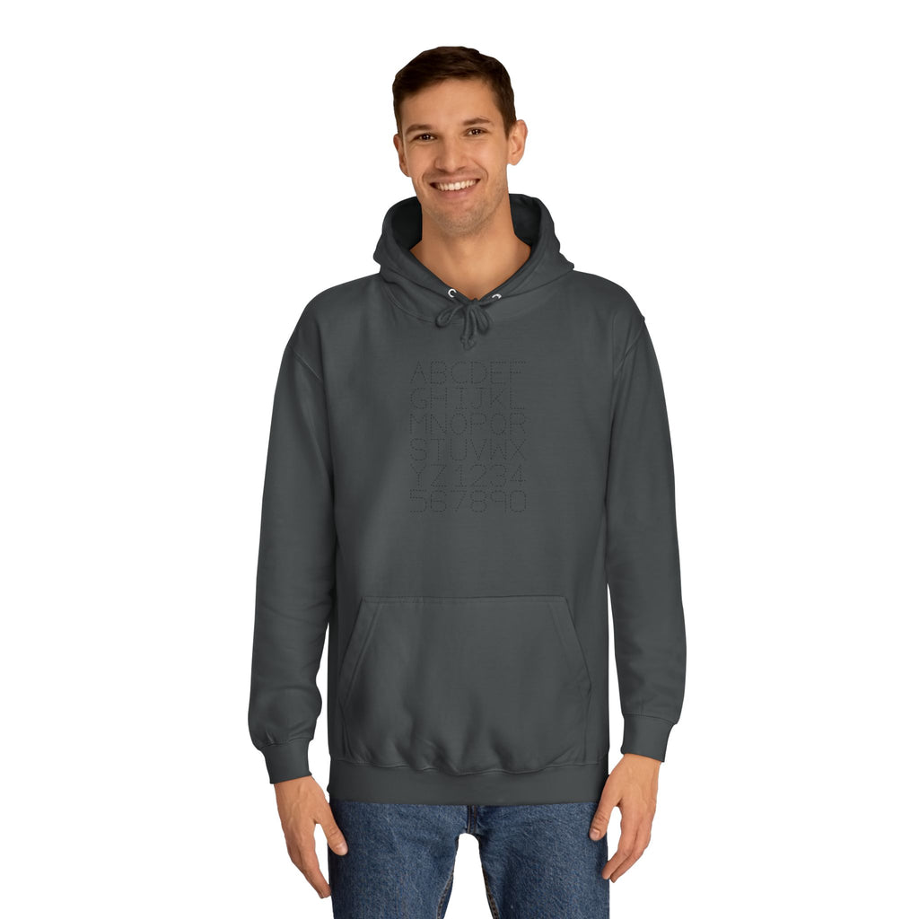 College Dotted Alphabet Hoodie | Campus Sweatshirt, Collegiate Style