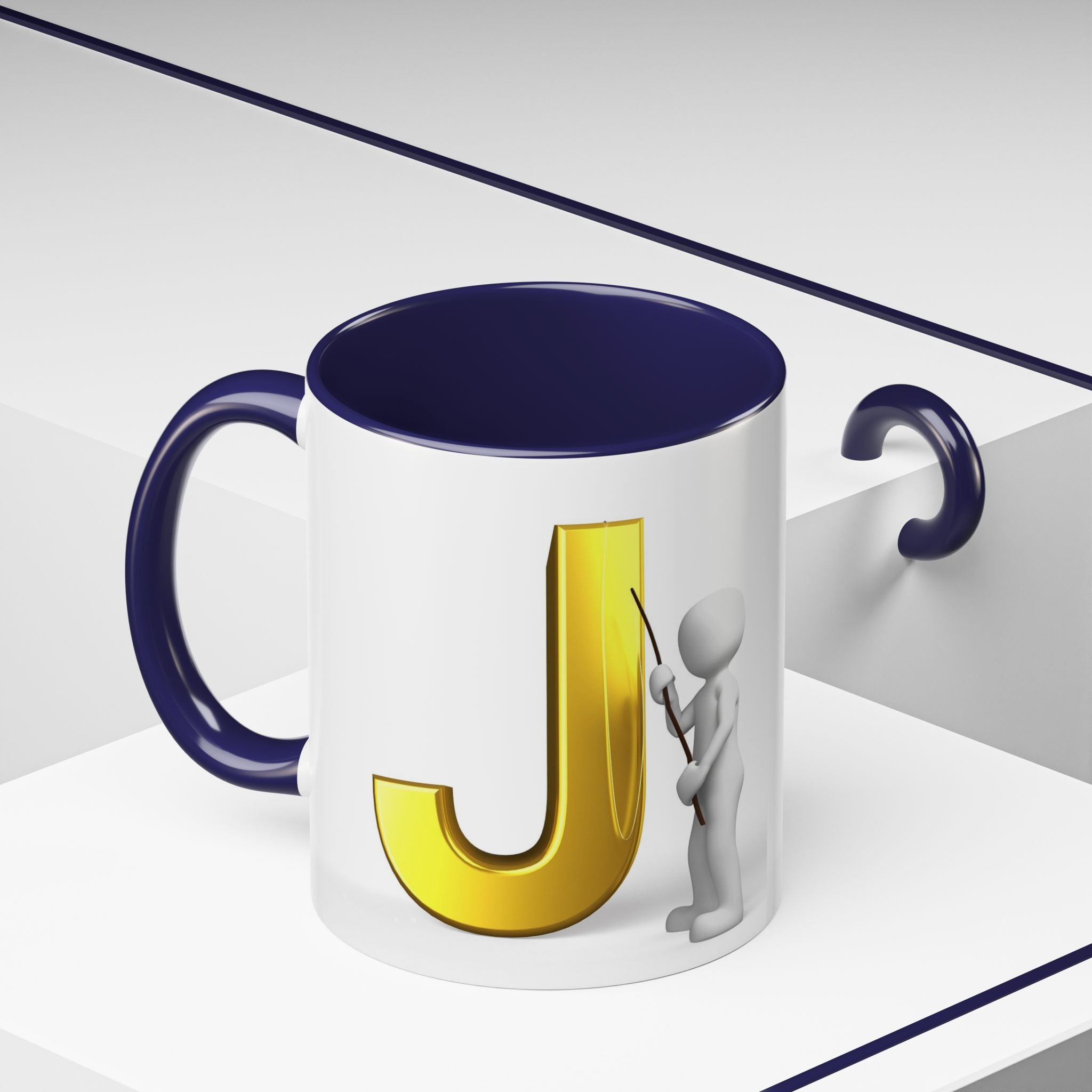Gold Buchstabe J Monogramm Tasse Akzent Kaffeetasse | Initial J Tasse