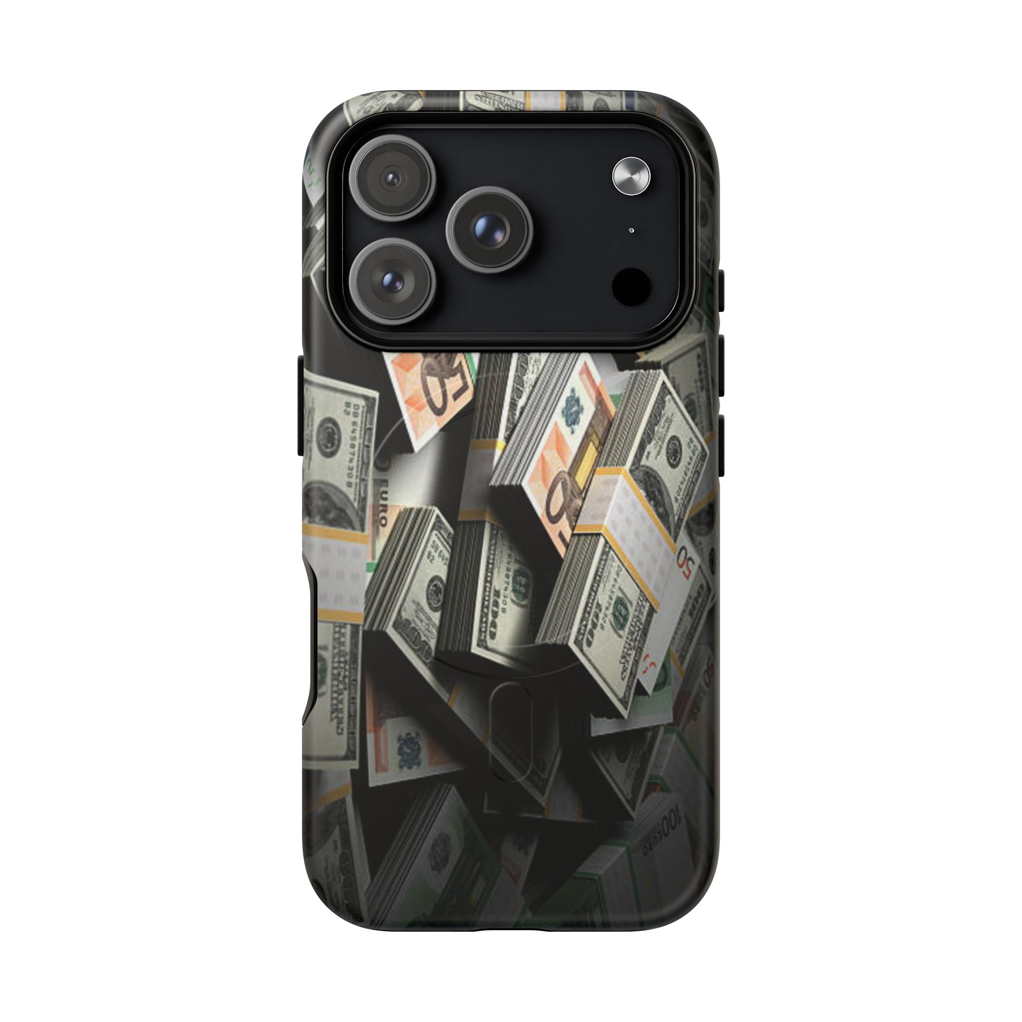 Coque de téléphone Argent Empilé | Coque magnétique robuste