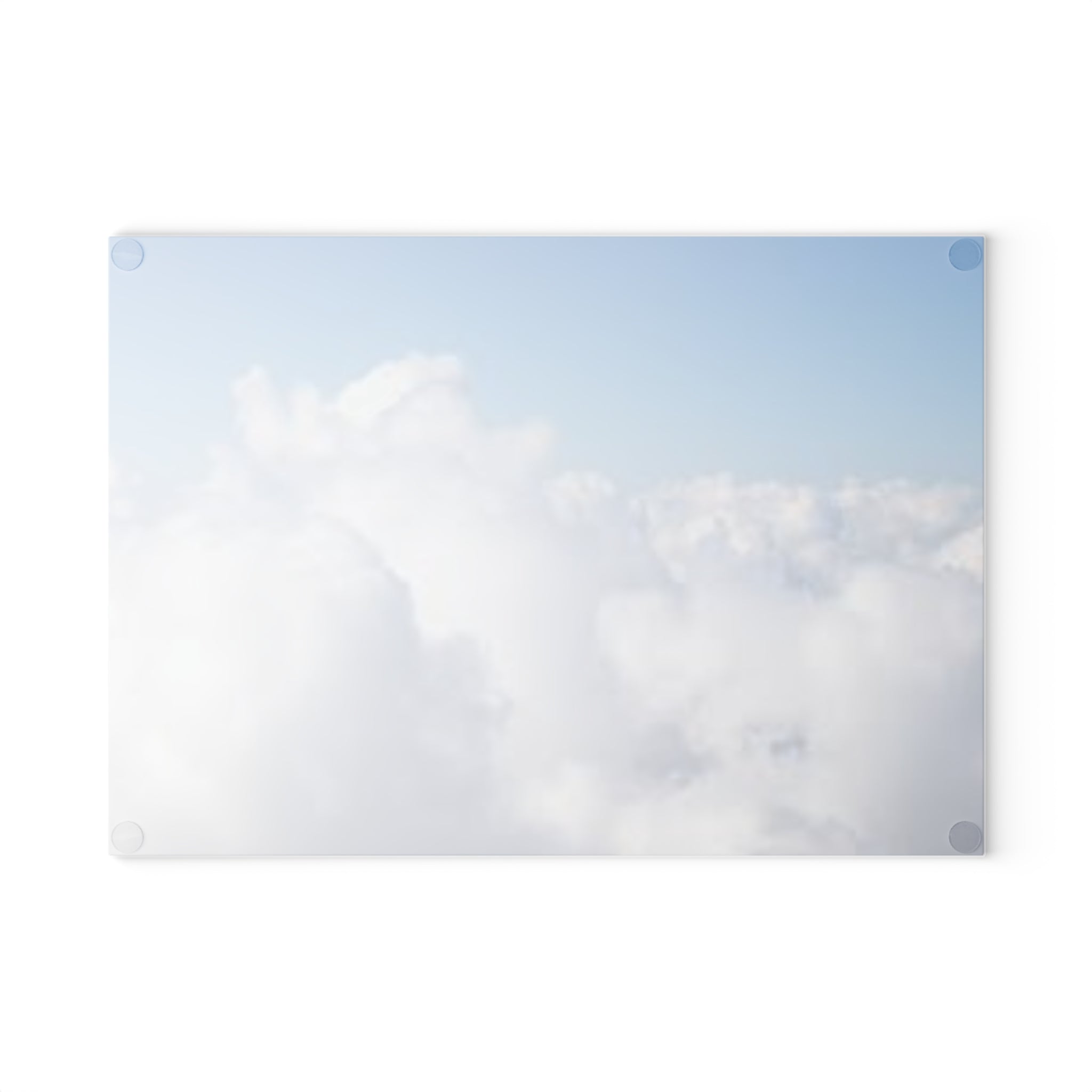 Fluffy Clouds Sky Glass Cutting Board | Airy Cloudscape Kitchen Decor