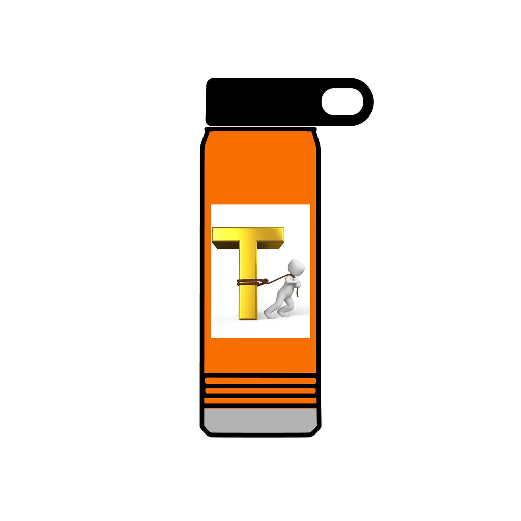 3D Gold Letter T with Figure Water Bottle | 20oz