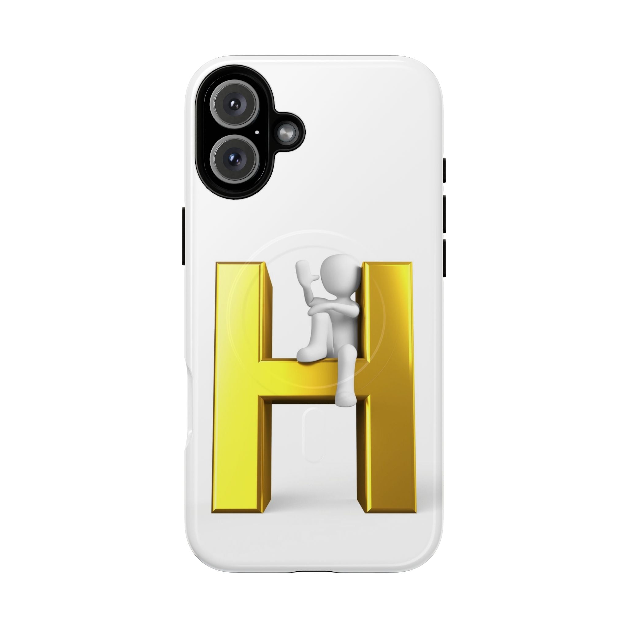 Coque de téléphone Grimpante Lettre H Dorée | Coque Magnétique Robuste