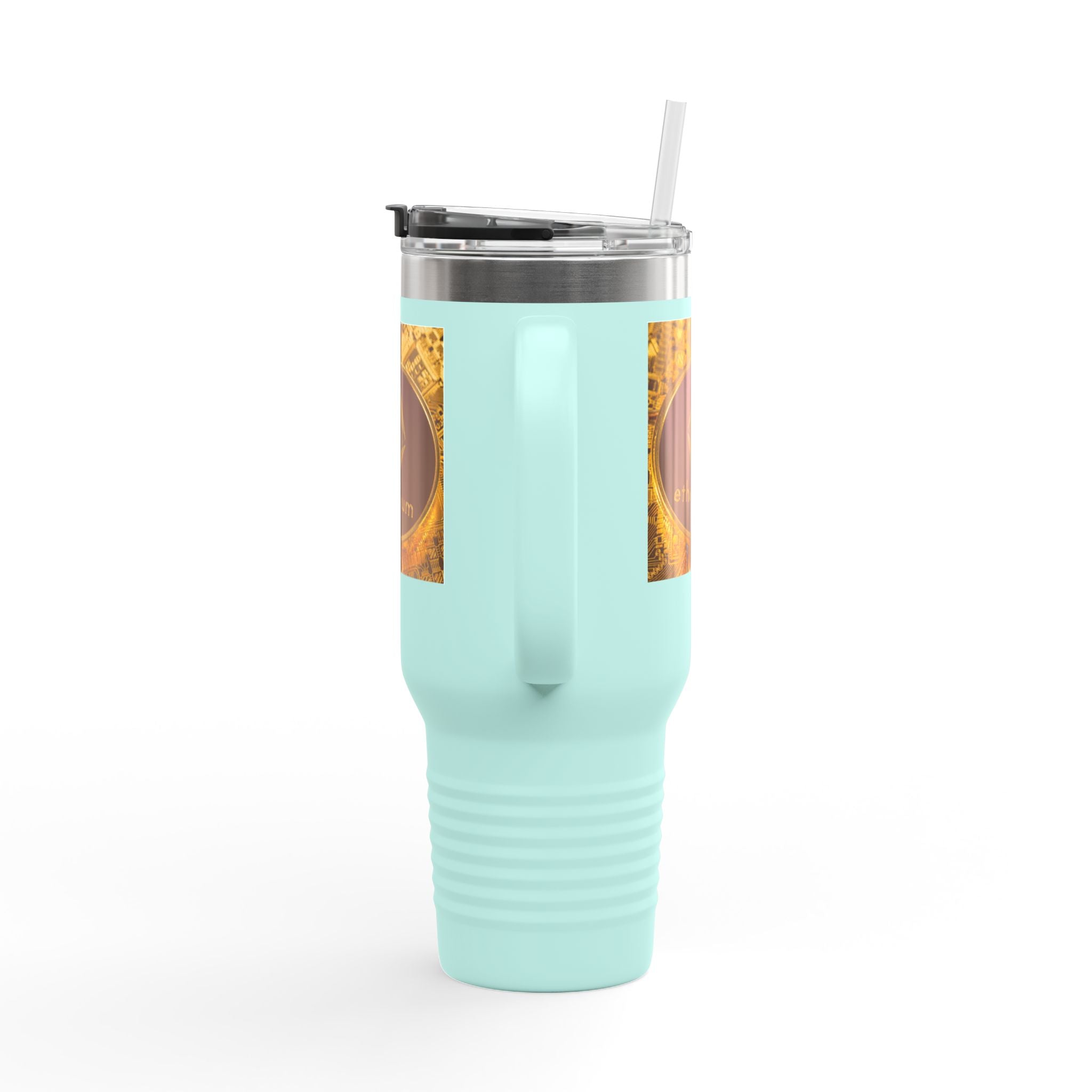 Ethereum Coin Design 40oz Travel Mug | Crypto Logo Insulated Tumbler