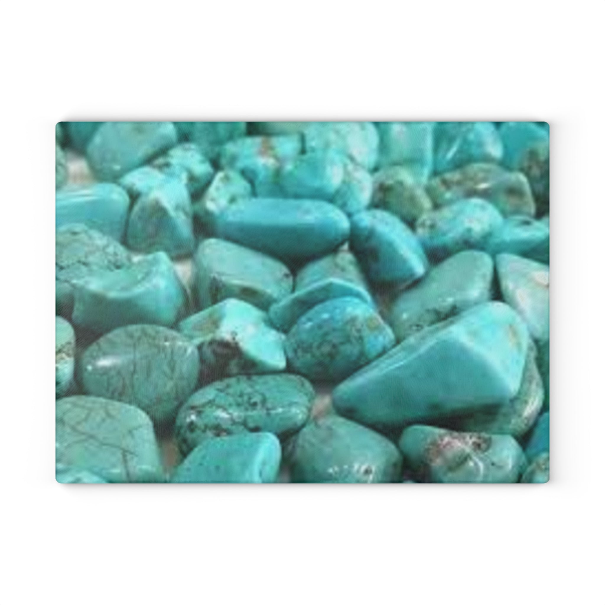 Turquoise Pebble Pattern Glass Cutting Board | Gemstone Kitchen Board